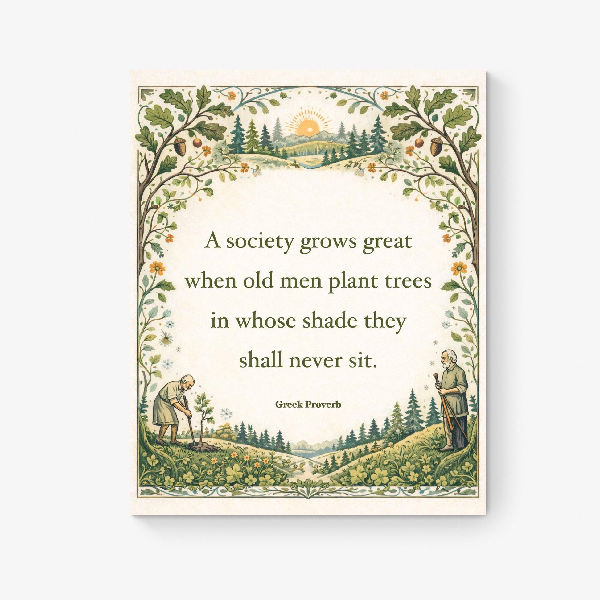 Society Grows Art Print | Home Decor Greek Proverb | Literary | Inspirational | Poster