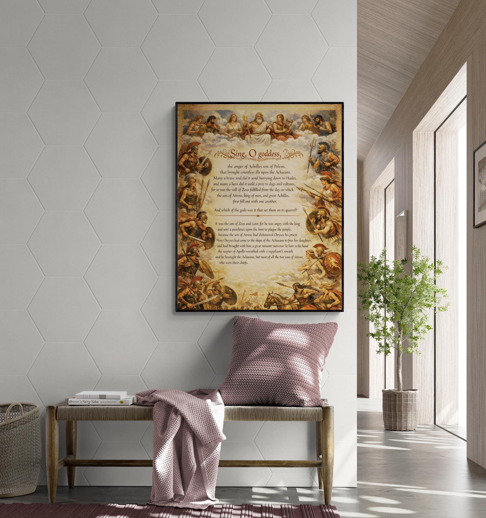 Iliad Art Print | Sing O Goddess The Anger Of Achilles | Homer Poem | Ancient Greece | Literary Home Decor Poster