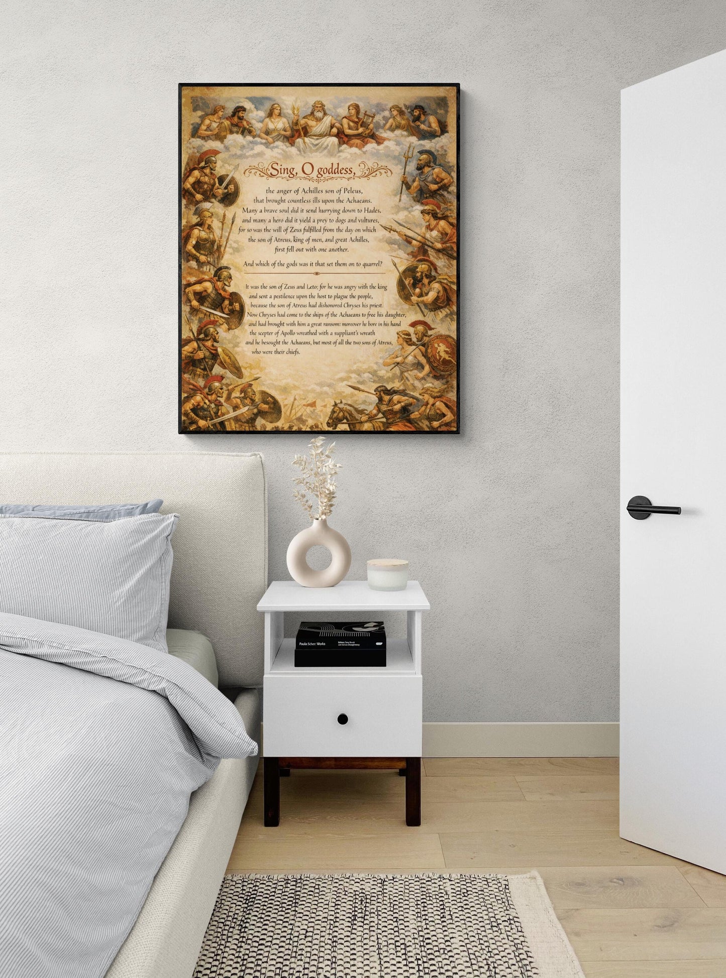 Iliad Art Print | Sing O Goddess The Anger Of Achilles | Homer Poem | Ancient Greece | Literary Home Decor Poster