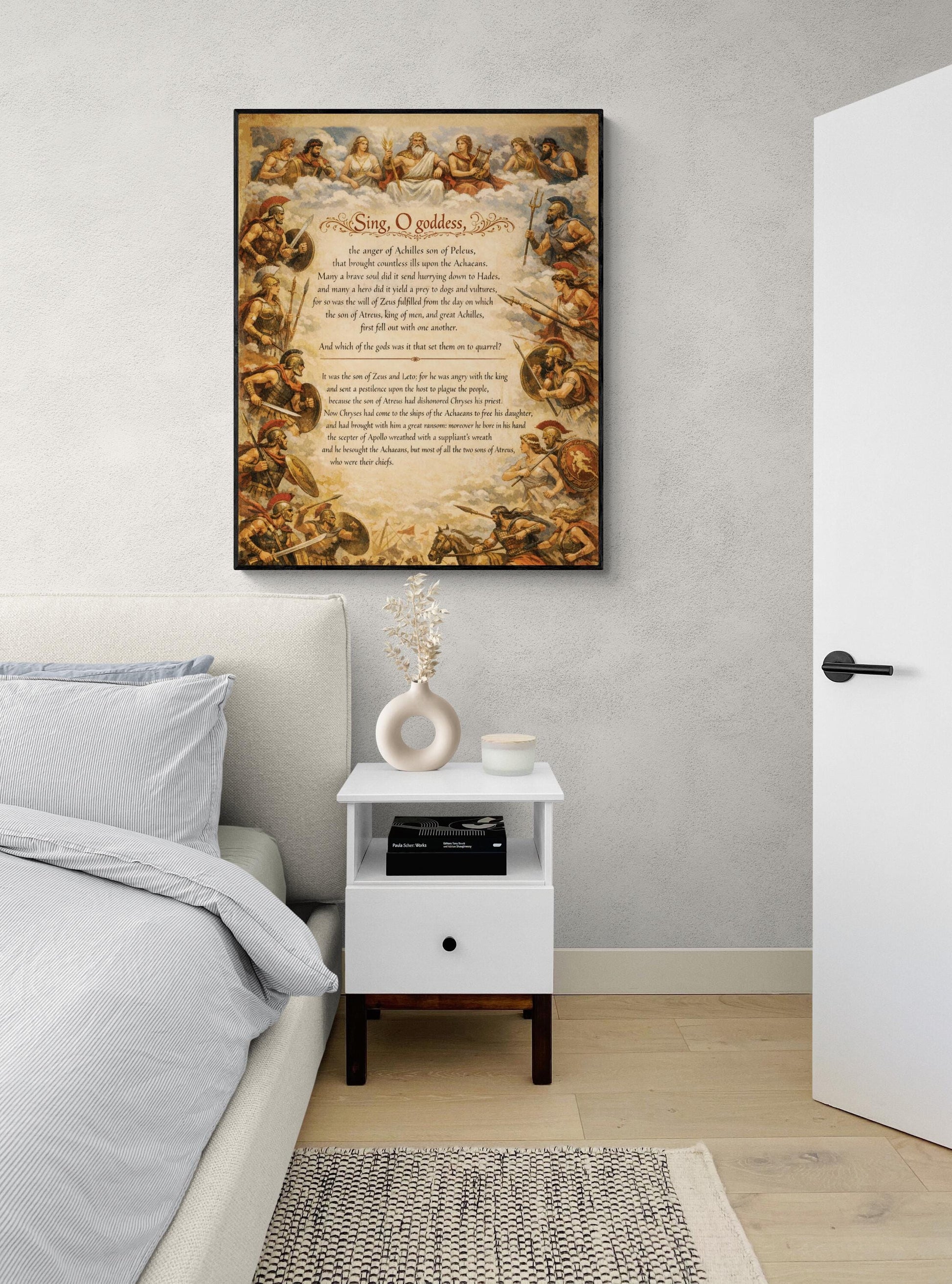Iliad Art Print | Sing O Goddess The Anger Of Achilles | Homer Poem | Ancient Greece | Literary Home Decor Poster