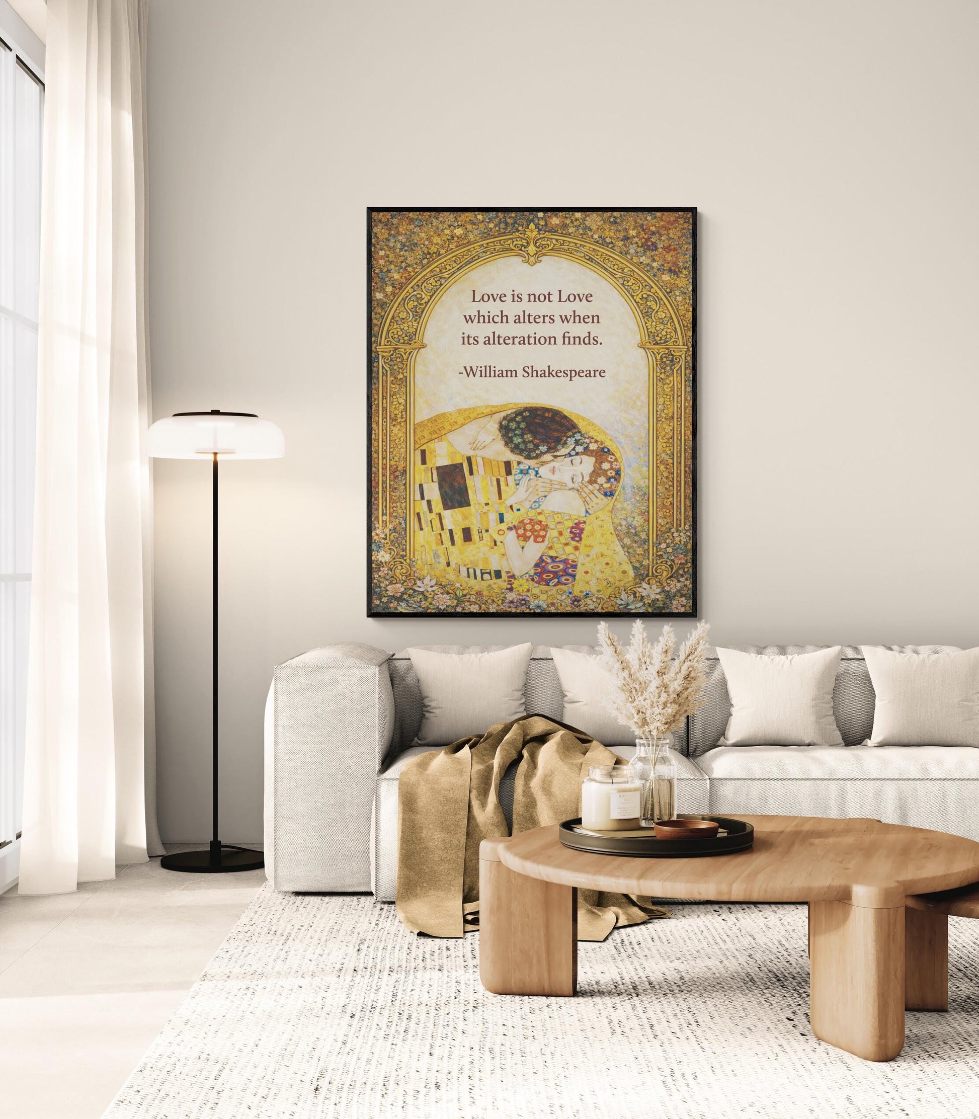Shakespeare Love Quote Art Print | Romantic Klimt Kiss | Classic Literary Wall Artwork | Home Decor | Poster