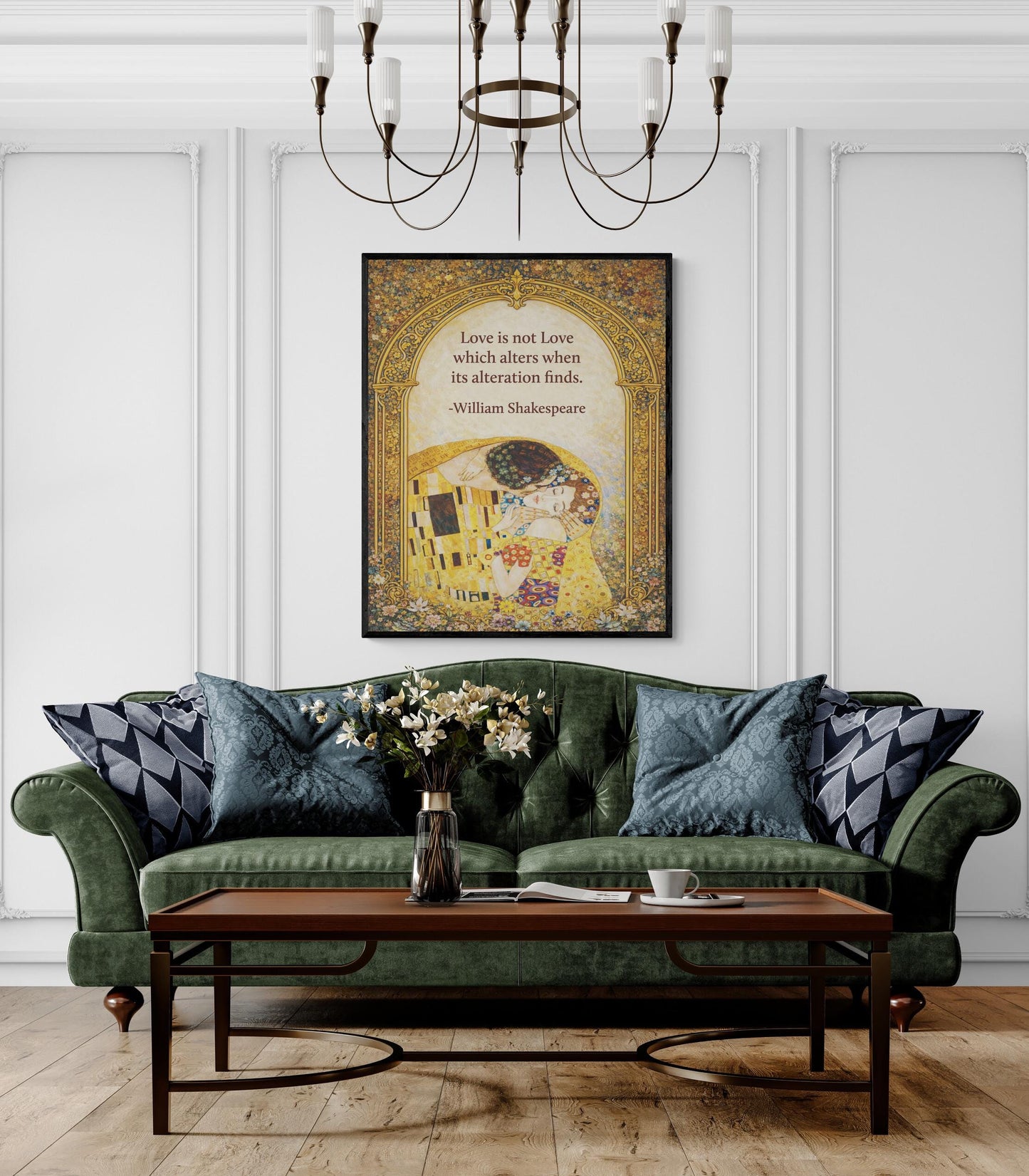 Shakespeare Love Quote Art Print | Romantic Klimt Kiss | Classic Literary Wall Artwork | Home Decor | Poster