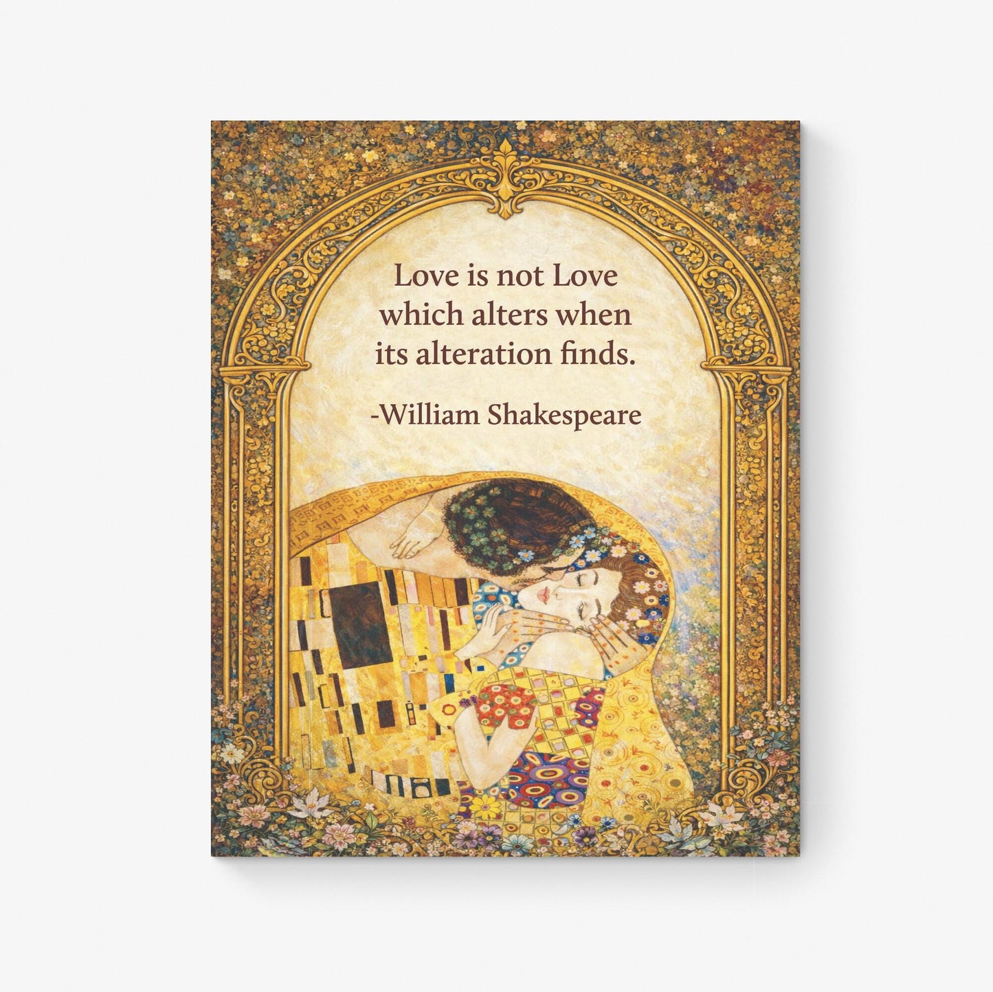 Shakespeare Love Quote Art Print | Romantic Klimt Kiss | Classic Literary Wall Artwork | Home Decor | Poster