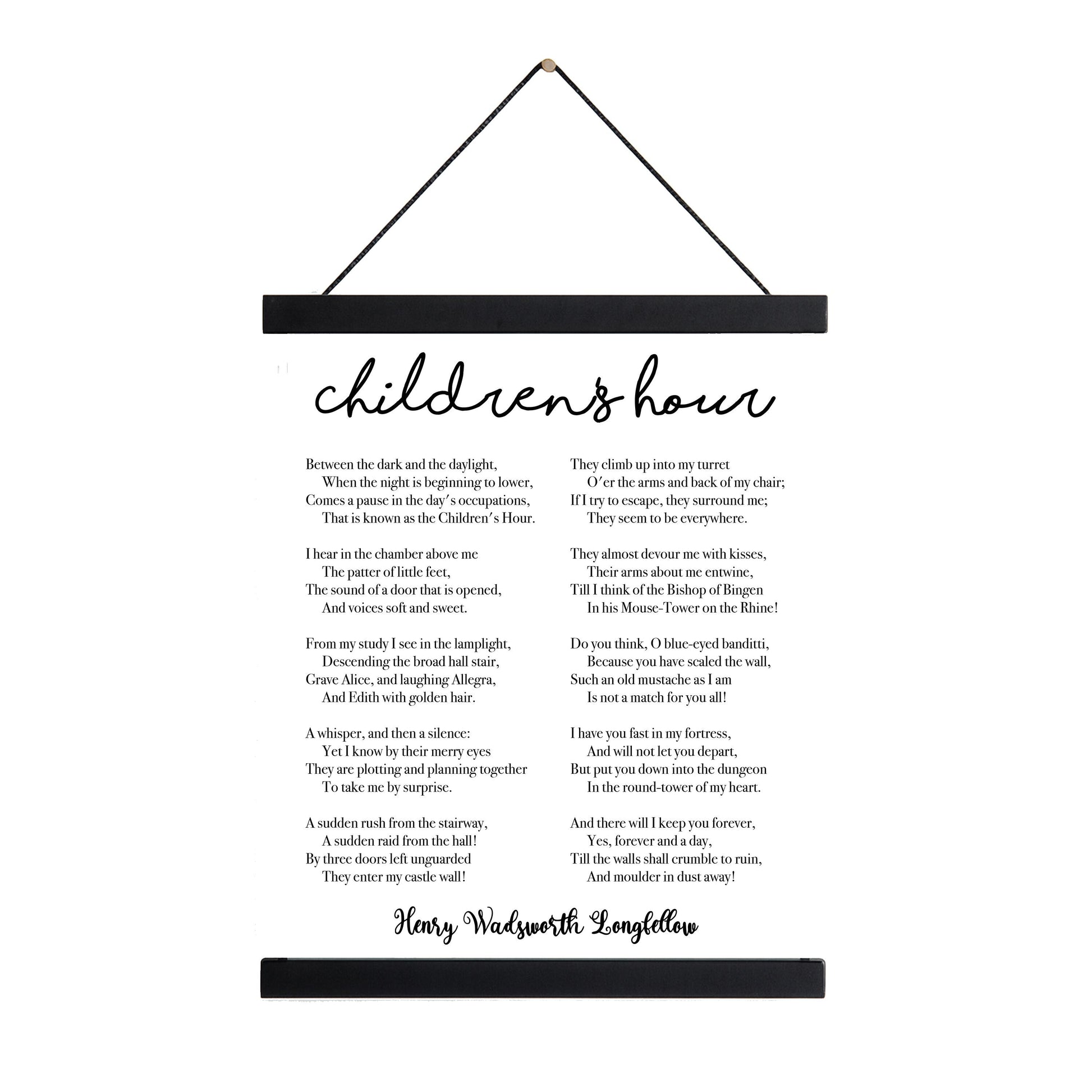 Henry Wadsworth Longfellow Quote Art Print | Childrens Hour | Poem | Children Kids Parents | Inspirational | Living Room | Home Decor Poster