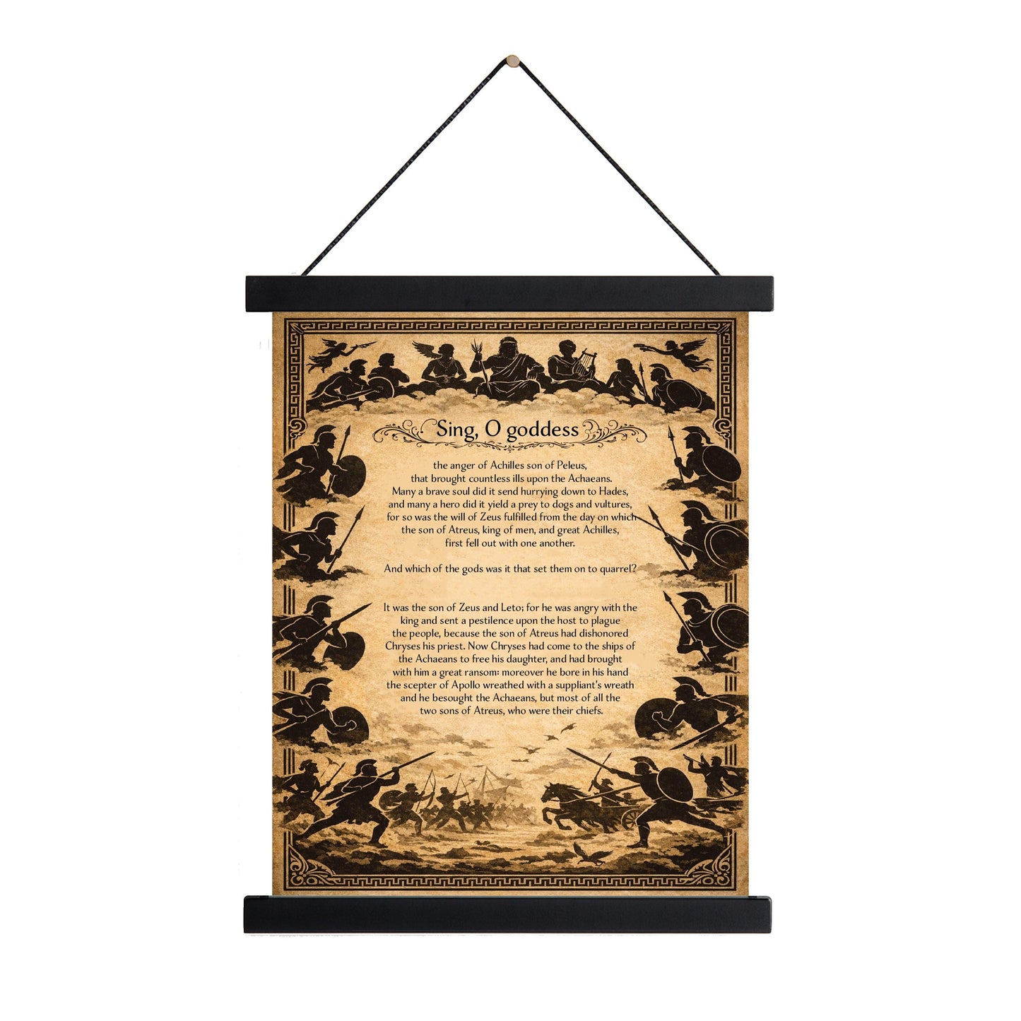 Iliad Art Print | Sing O Goddess The Anger Of Achilles | Homer Poem | Ancient Greece | Literary Home Decor | Poster