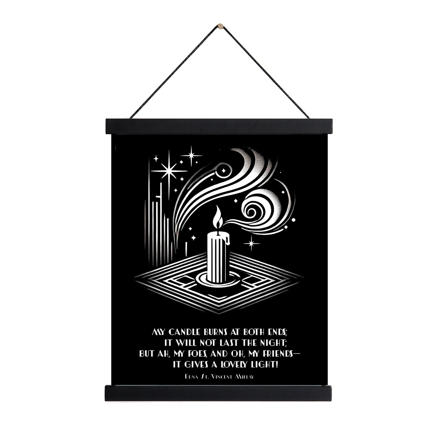 Edna St. Vincent Millay Quote Art Print | First Fig | My Candle Burns At Both Ends | Poem Poetry | Literary | Home Decor | Art Deco Poster