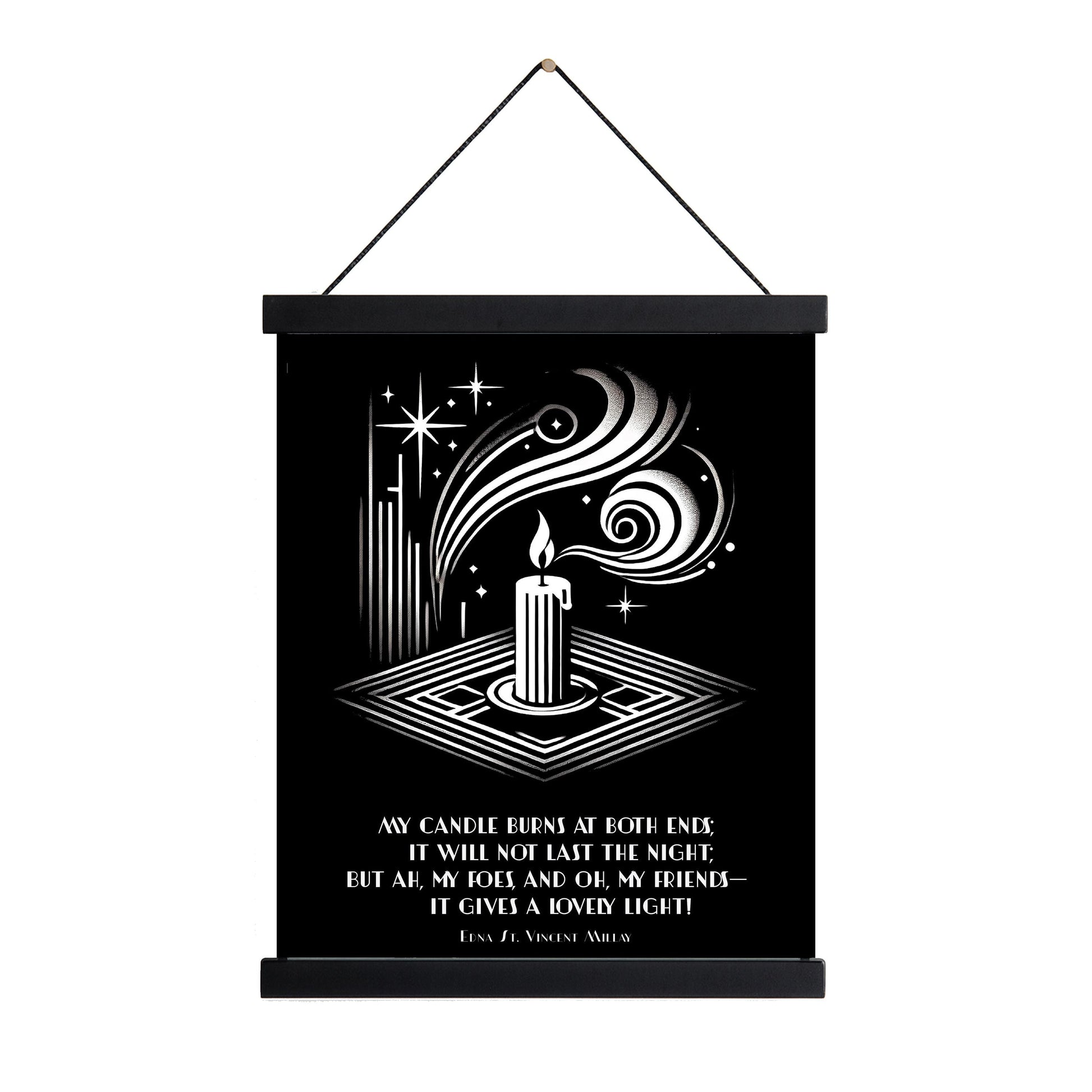 Edna St. Vincent Millay Quote Art Print | First Fig | My Candle Burns At Both Ends | Poem Poetry | Literary | Home Decor | Art Deco Poster