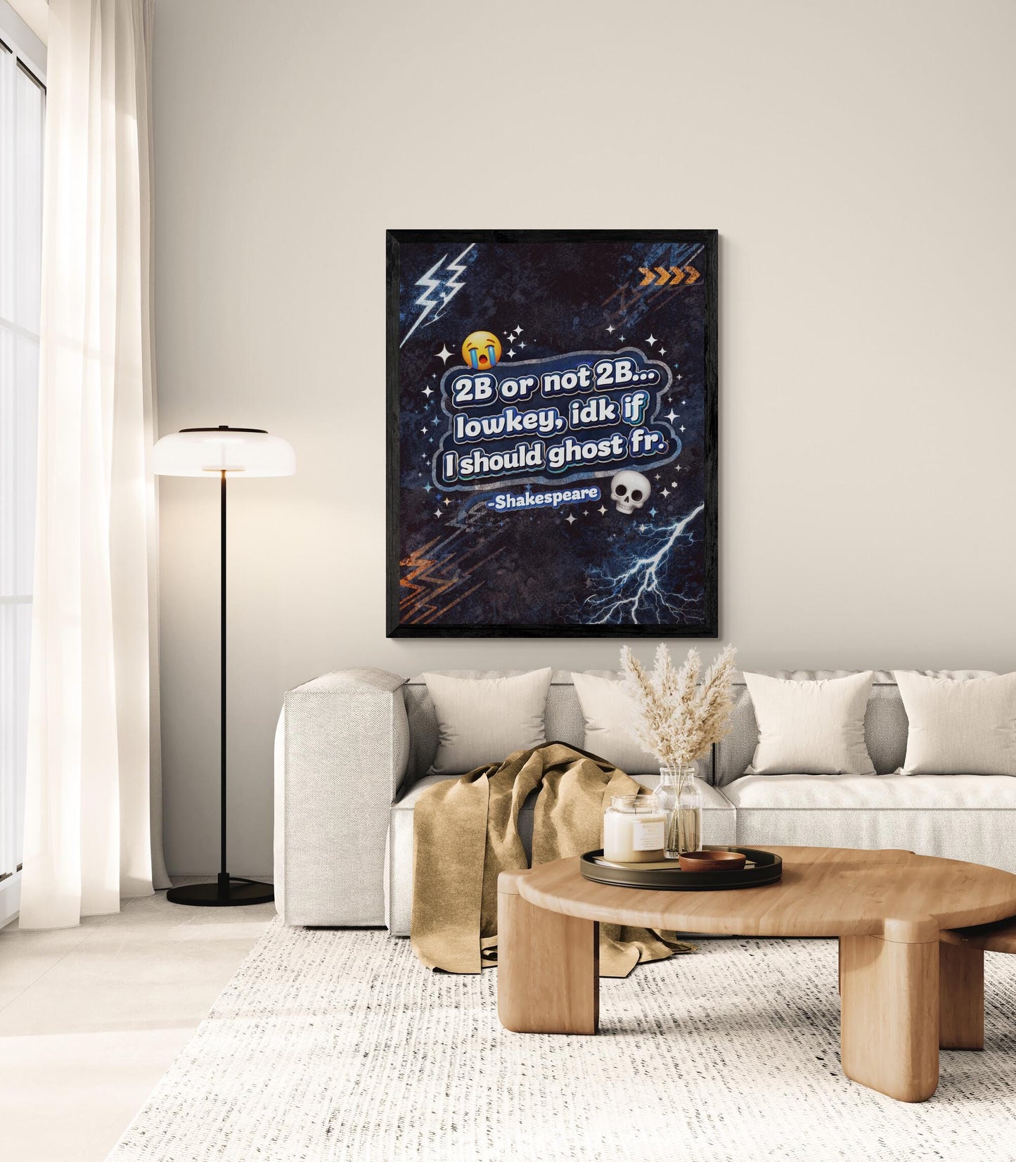 Shakespeare Gen Z Art Print | To Be Or Not To Be | Literary Wall Artwork | Home Decor | Poster