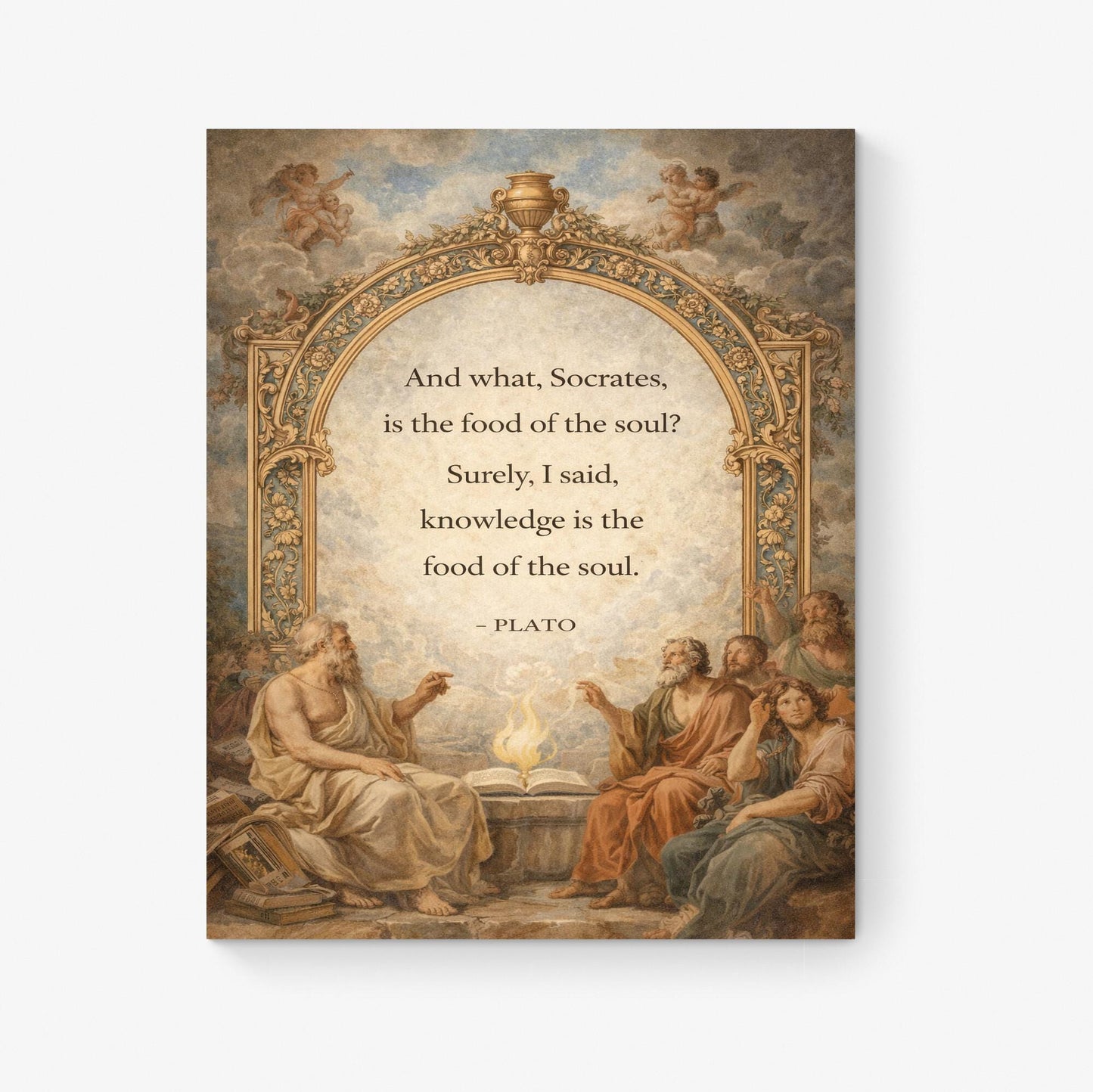 Plato Quote Art Print | Knowledge Is The Food Of The Soul | Inspirational Home Decor | Motivational Poster