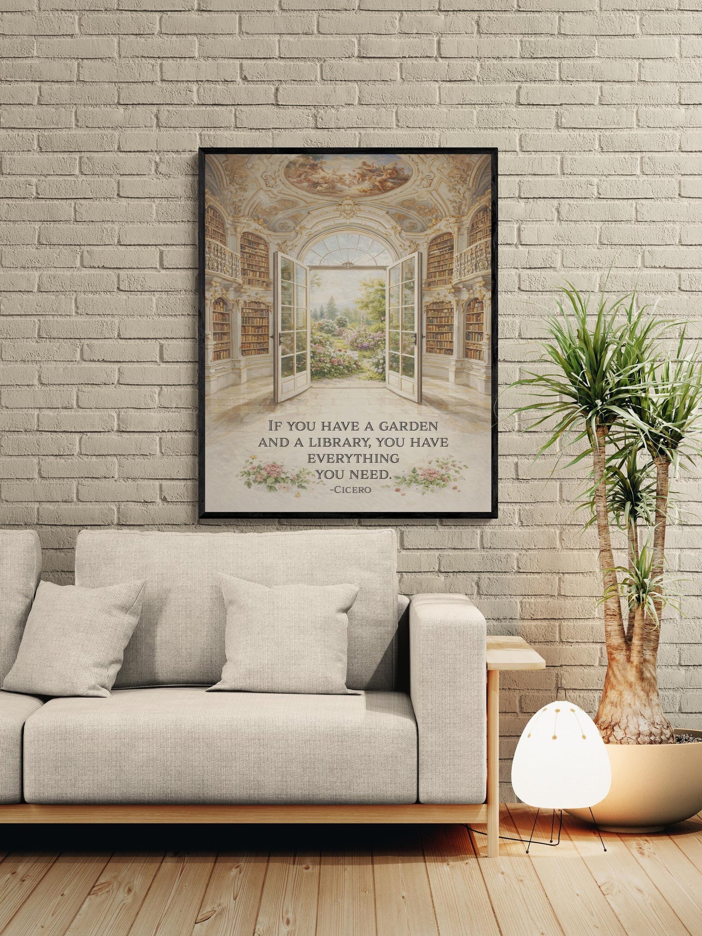 Cicero Quote Art Print | If You Have A Garden And A Library | Classical Literature | Inspirational Home Decor | Literary Poster