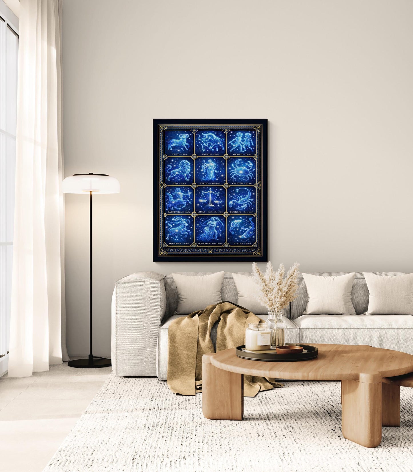 Zodiac Constellations Art Print | Astrology Home Decor | Inspirational | Space Astronomy | Poster