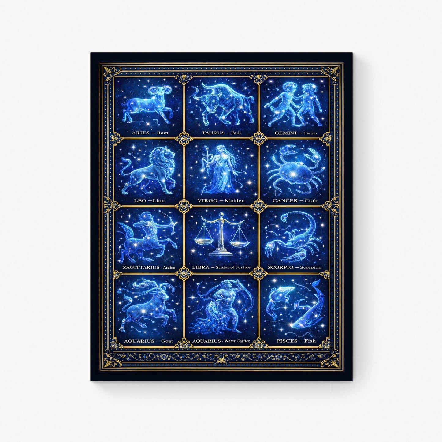 Zodiac Constellations Art Print | Astrology Home Decor | Inspirational | Space Astronomy | Poster