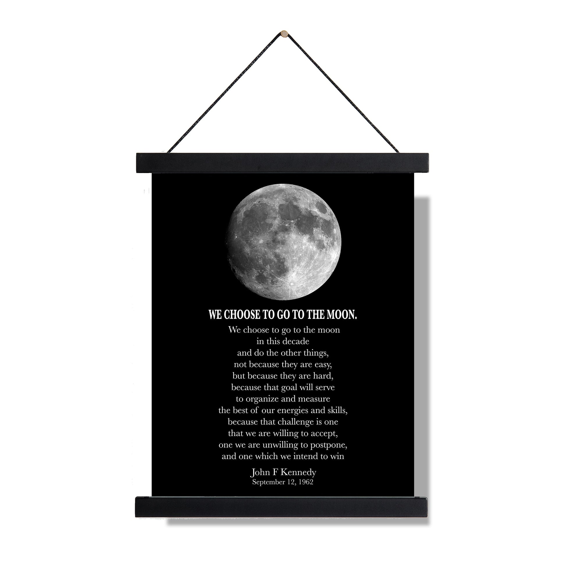 JFK Quote Art Print | We Choose To Go To The Moon | Modern Minimalist Art | Inspirational Print | Home Decor | Space Exploration | Poster