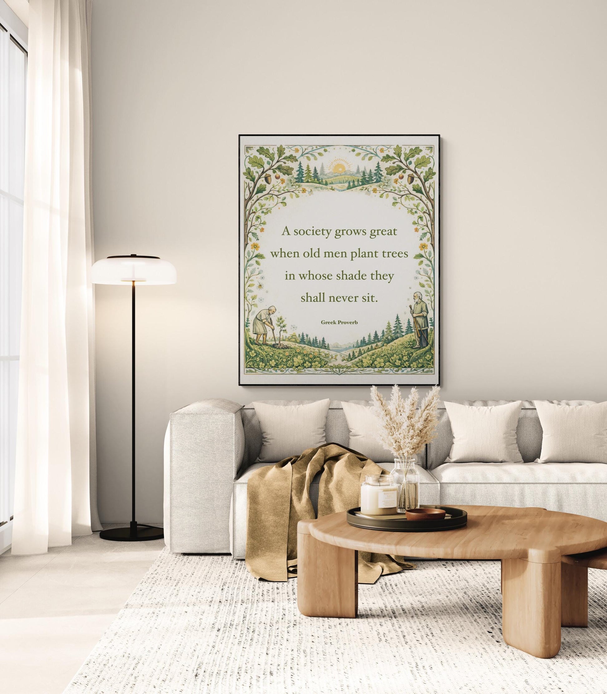 Society Grows Art Print | Home Decor Greek Proverb | Literary | Inspirational | Poster