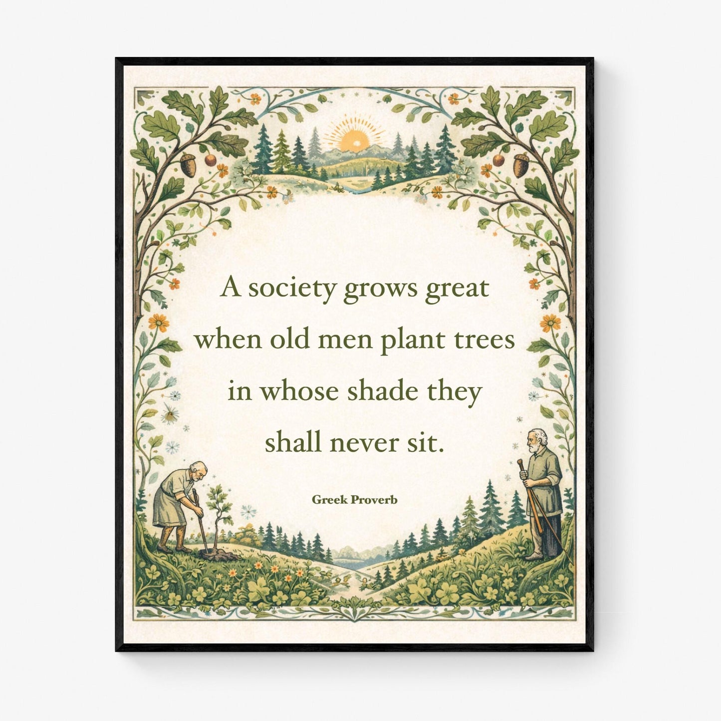 Society Grows Art Print | Home Decor Greek Proverb | Literary | Inspirational | Poster