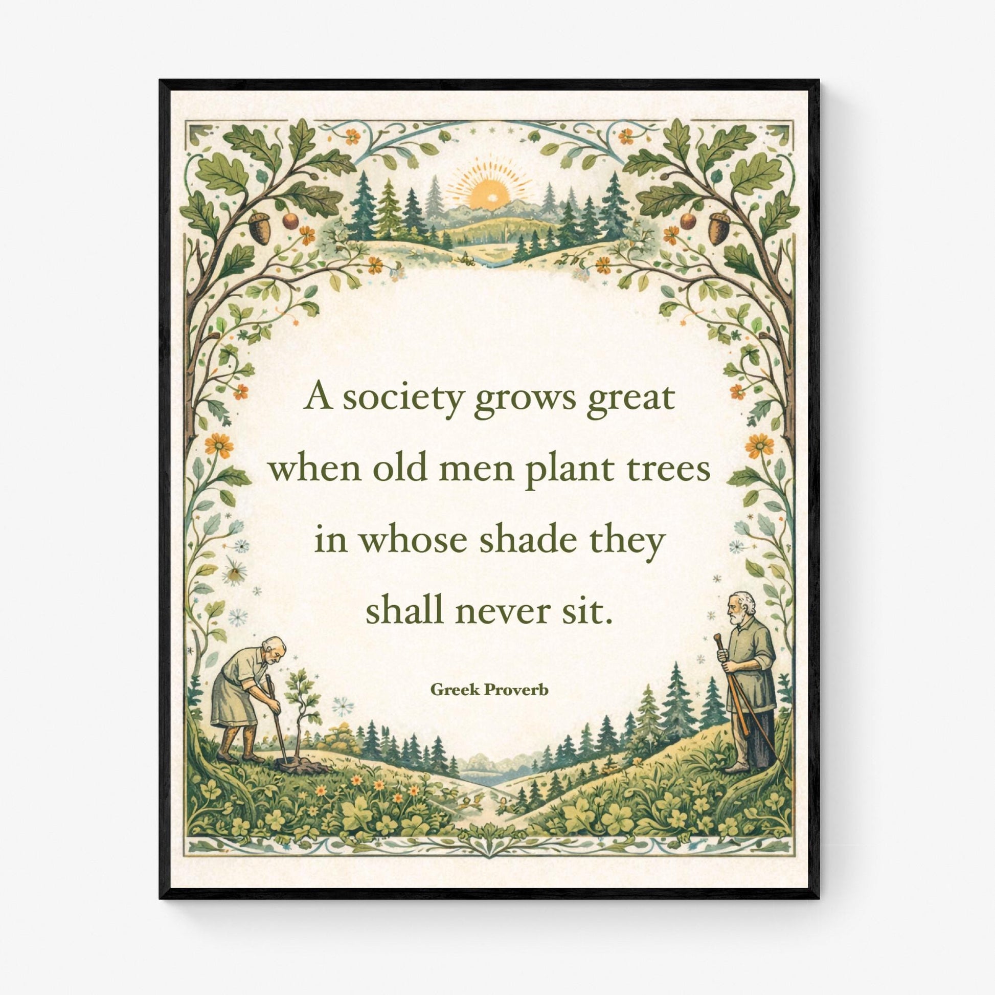 Society Grows Art Print | Home Decor Greek Proverb | Literary | Inspirational | Poster