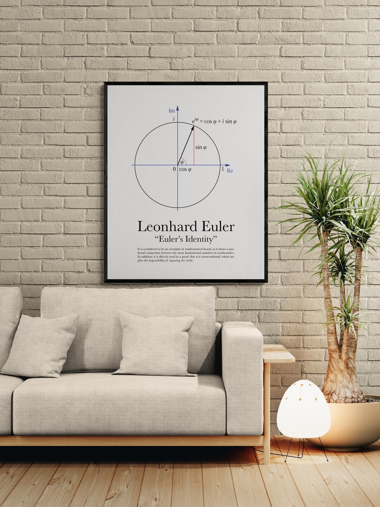 Euler’s Identity Math Art Print | Leonhard Euler Wall Art | Mathematical Beauty Equation | STEM Classroom | Home Decor | Poster