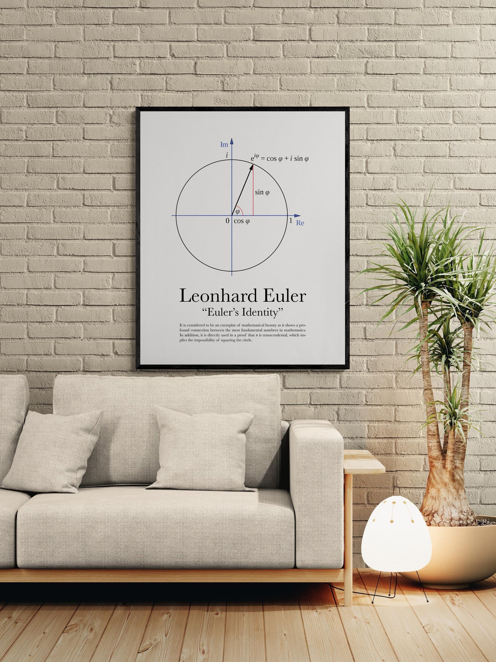 Euler’s Identity Math Art Print | Leonhard Euler Wall Art | Mathematical Beauty Equation | STEM Classroom | Home Decor | Poster