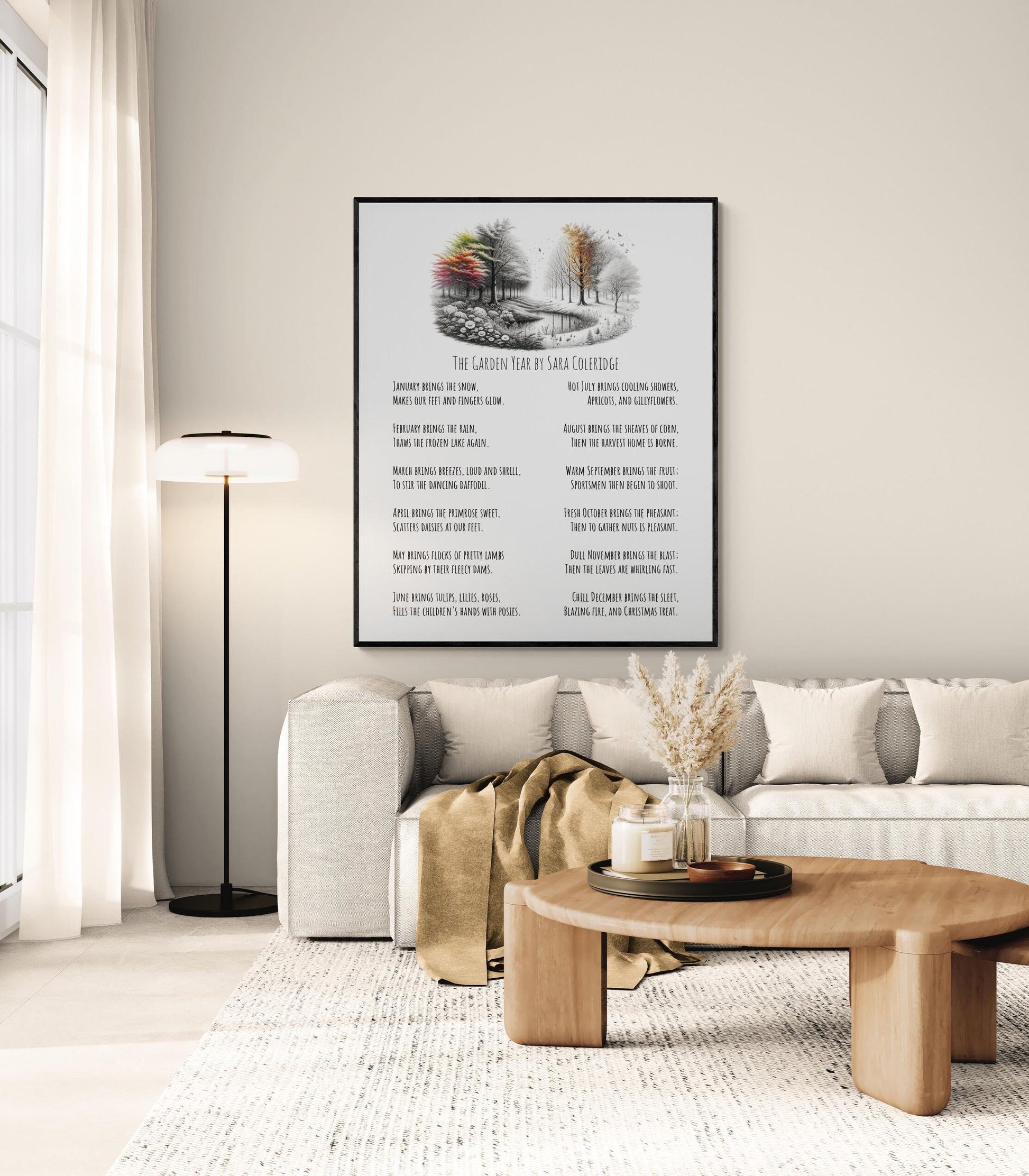 Sara Coleridge Quote Art Print | The Garden Year | Poem | Inspirational Poetry | Motivational Literary | Victorian Nature | Poster