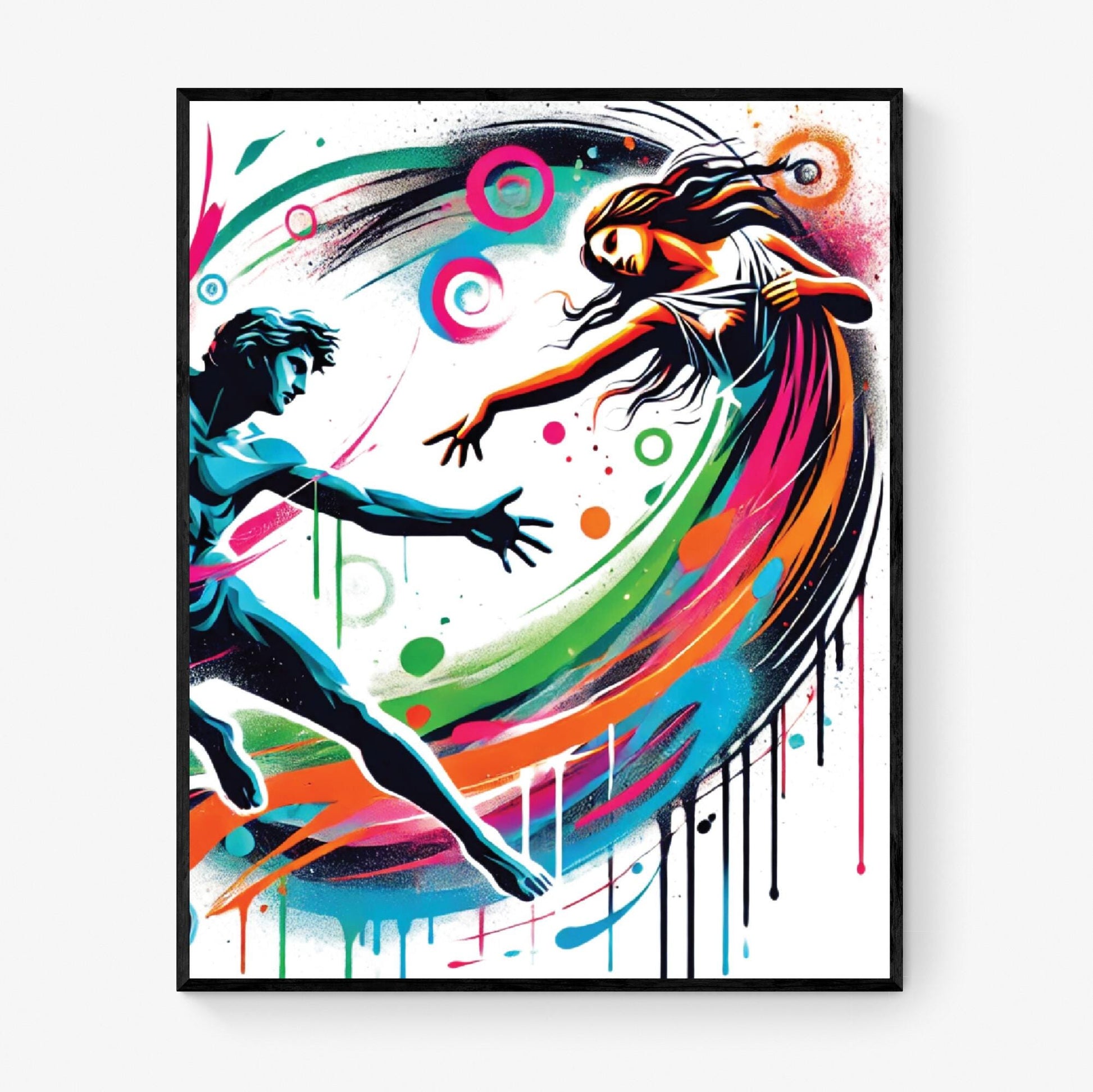 Orpheus and Eurydice Graffiti Art Print | Ancient Greek Mythology | Lovers Tragedy | Gods and Goddess Myth | Urban Home Decor | Poster