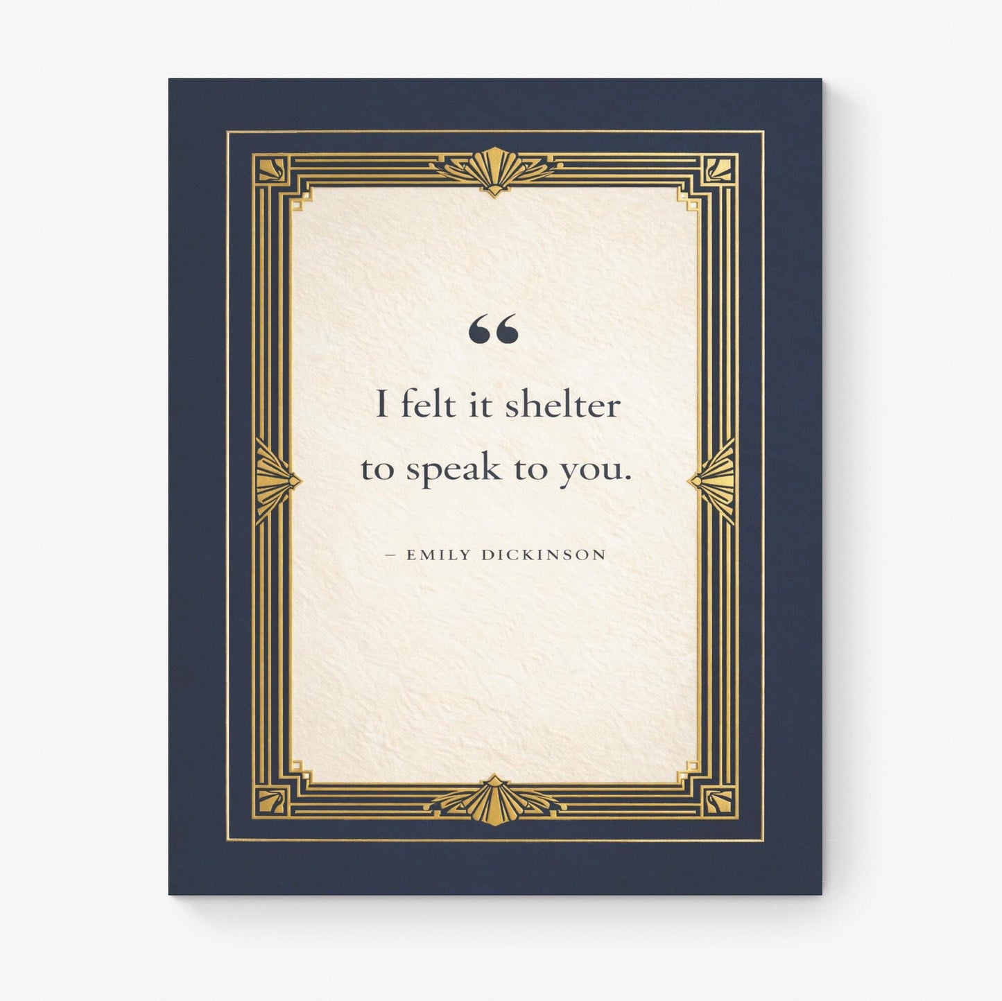 Emily Dickinson Quote Art Print | I Felt It Shelter | Literary Home Decor | Poetry | Art Deco Poster