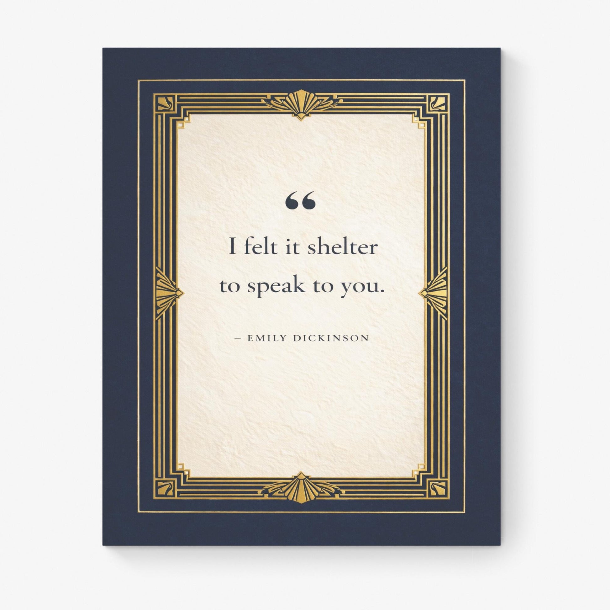 Emily Dickinson Quote Art Print | I Felt It Shelter | Literary Home Decor | Poetry | Art Deco Poster
