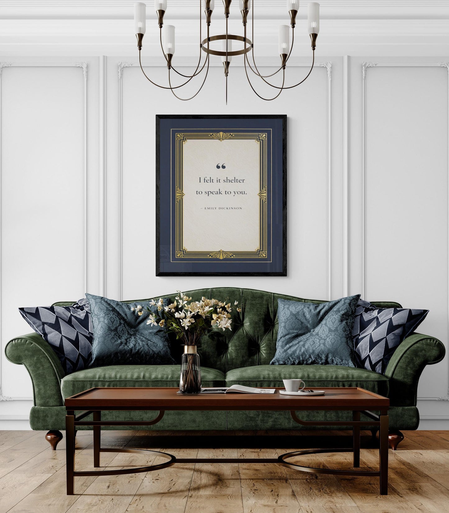 Emily Dickinson Quote Art Print | I Felt It Shelter | Literary Home Decor | Poetry | Art Deco Poster