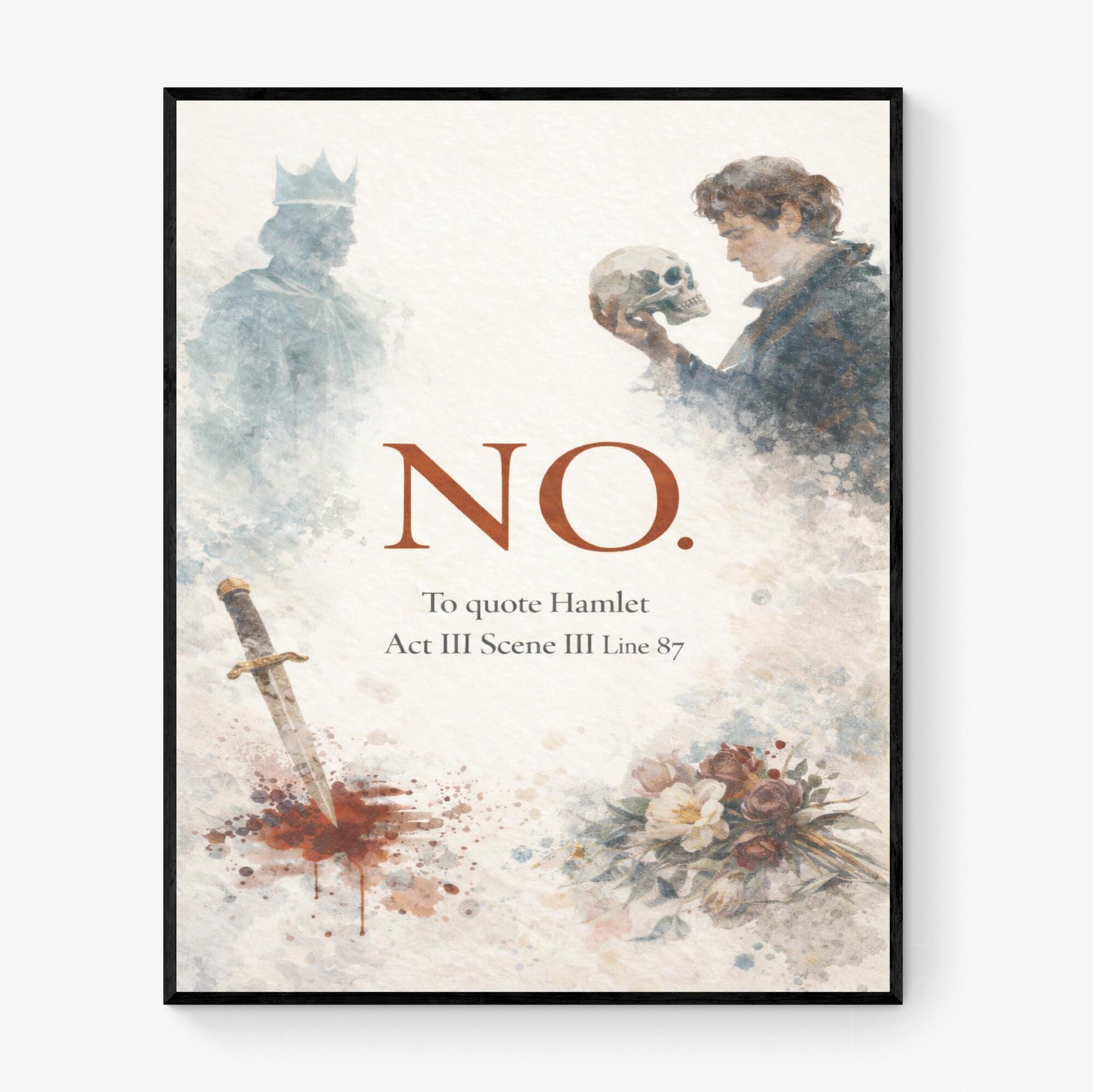William Shakespeare Quote Art Print | Hamlet | Classic Literary Wall Artwork | Home Decor | William Morris Poster