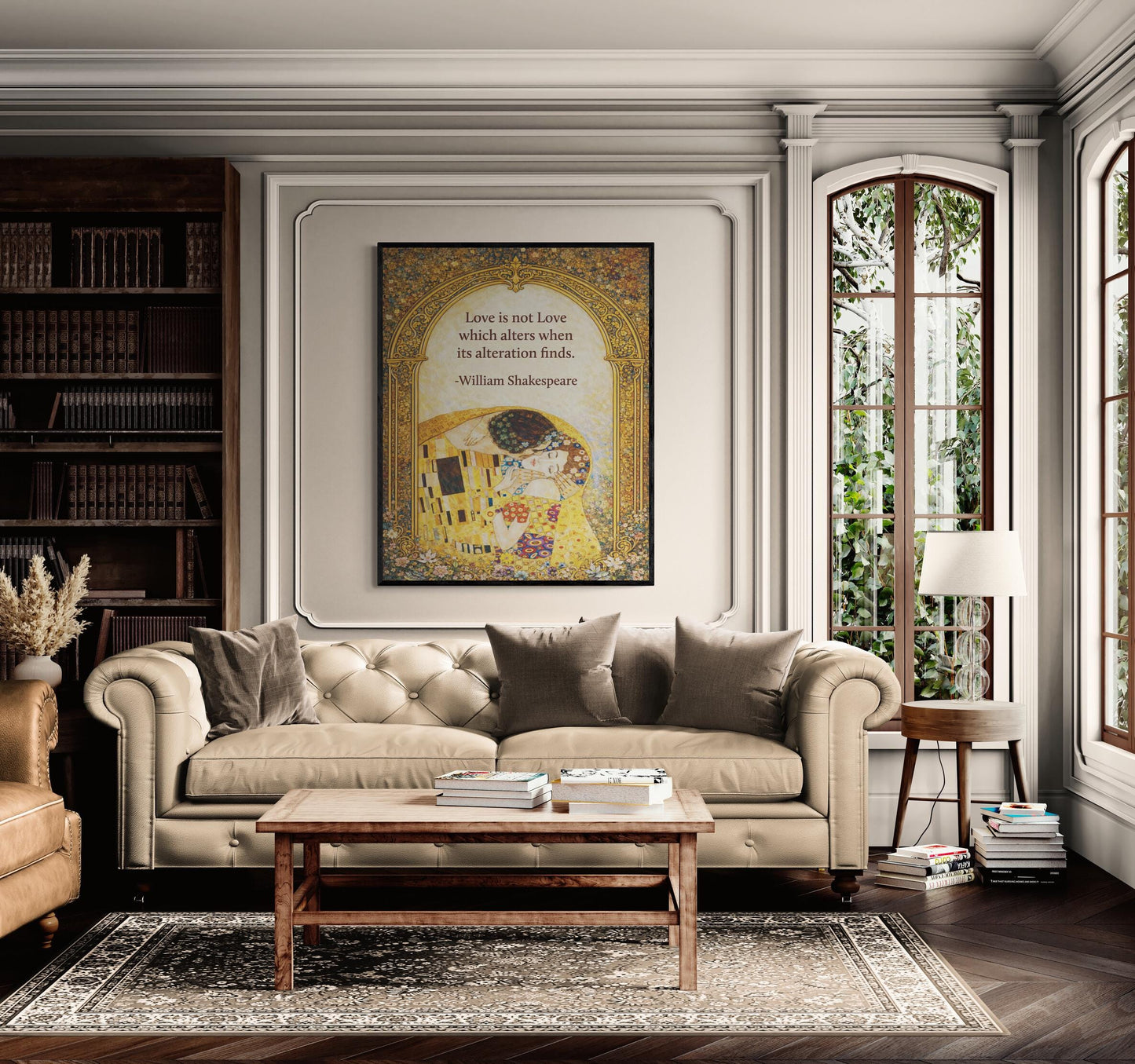Shakespeare Love Quote Art Print | Romantic Klimt Kiss | Classic Literary Wall Artwork | Home Decor | Poster