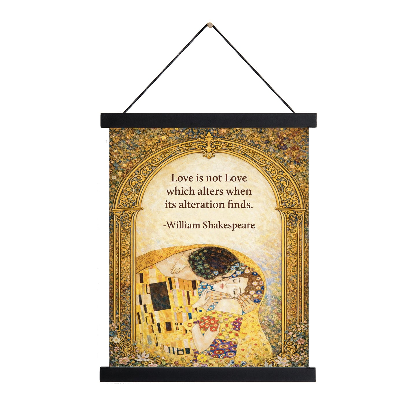 Shakespeare Love Quote Art Print | Romantic Klimt Kiss | Classic Literary Wall Artwork | Home Decor | Poster