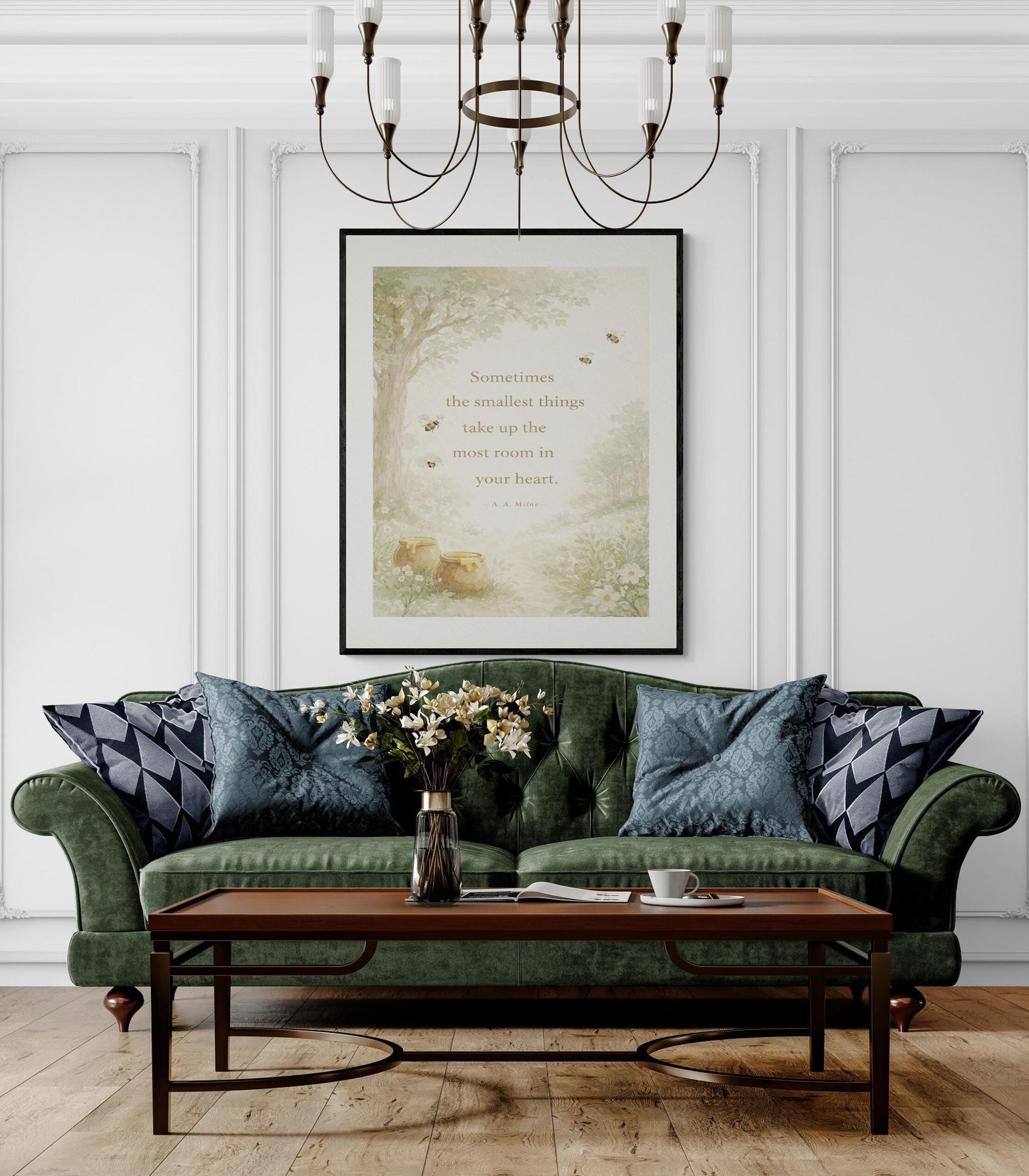 The Smallest Things Quote Art Print | Woodlands | AA Milne | Children's Home Decor | Literary | Nursery Poster