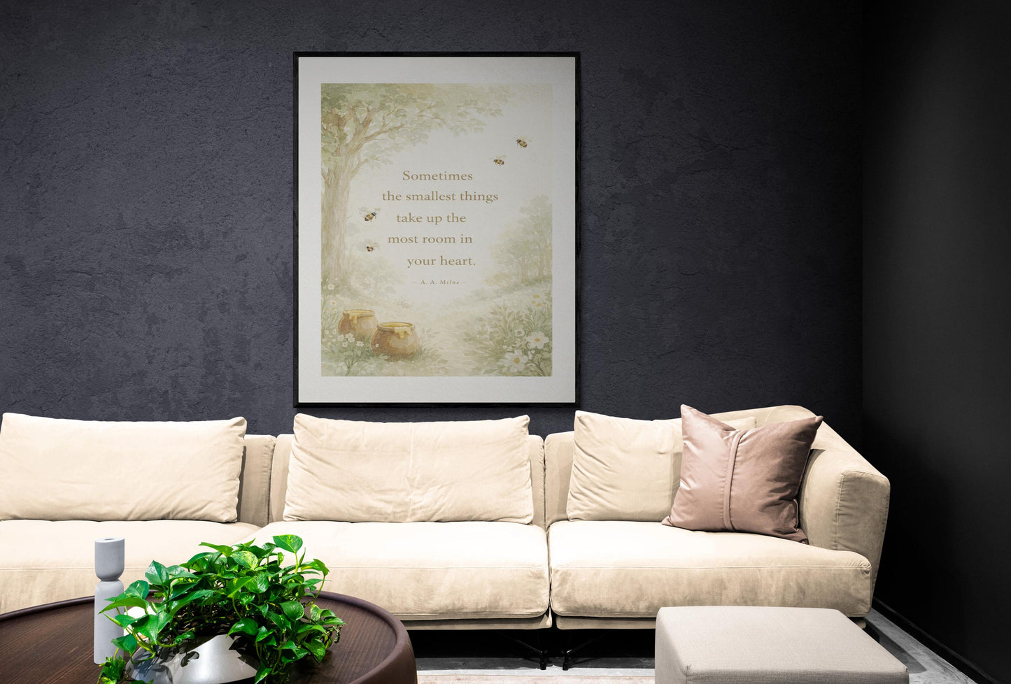 The Smallest Things Quote Art Print | Woodlands | AA Milne | Children's Home Decor | Literary | Nursery Poster