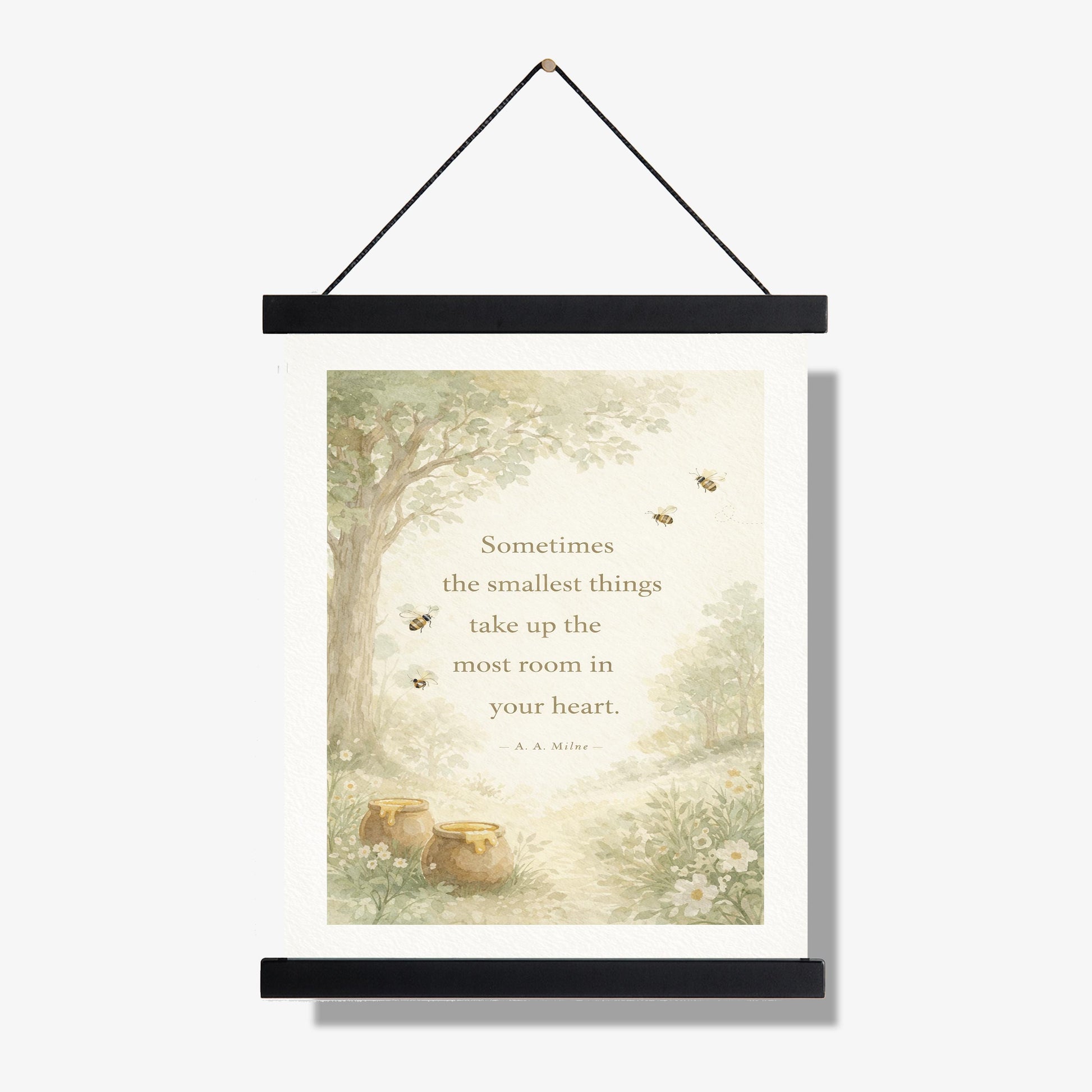 The Smallest Things Quote Art Print | Woodlands | AA Milne | Children's Home Decor | Literary | Nursery Poster