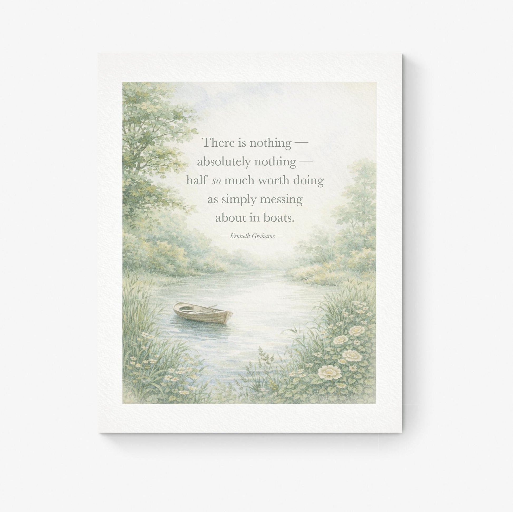 Messing About In Boats Quote Art Print | Kenneth Grahame | Children's Home Decor | Literary | Nursery Poster
