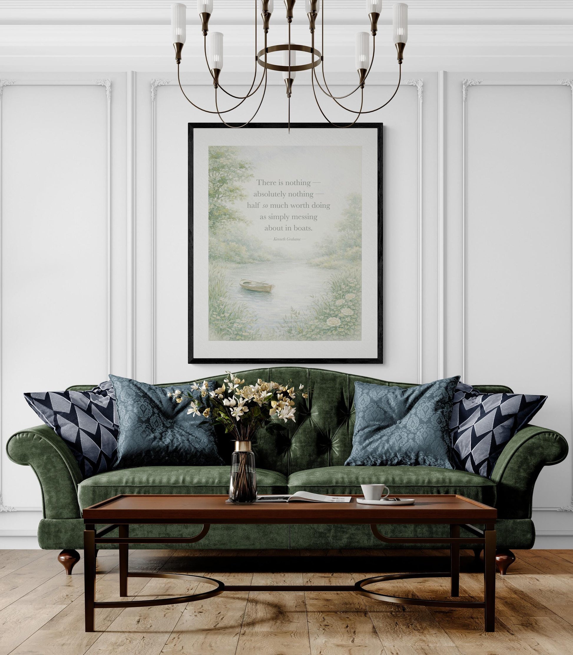 Messing About In Boats Quote Art Print | Kenneth Grahame | Children's Home Decor | Literary | Nursery Poster