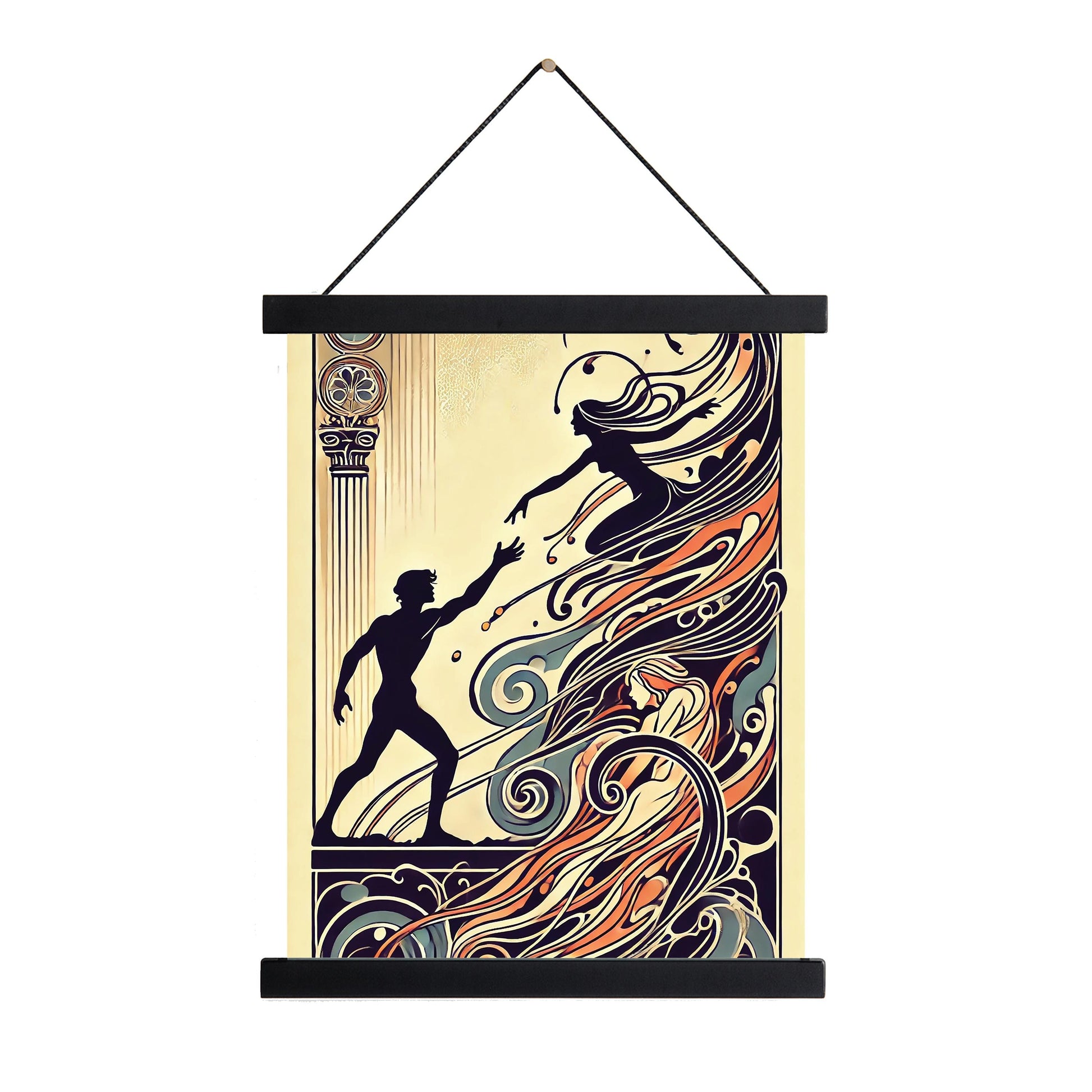 Orpheus and Eurydice Art Print | Ancient Greek Mythology | Art Nouveau | Literary | Gods and Goddess Myth | Room | Home Decor | Poster