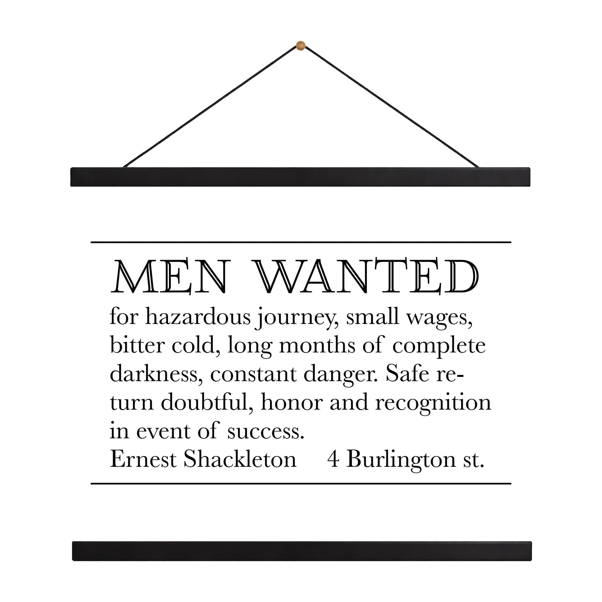 Ernest Shackleton Art Print | Expedition Help Wanted Advertisement | Antartica South Pole Expedition Home Decor | Vintage Typography Poster