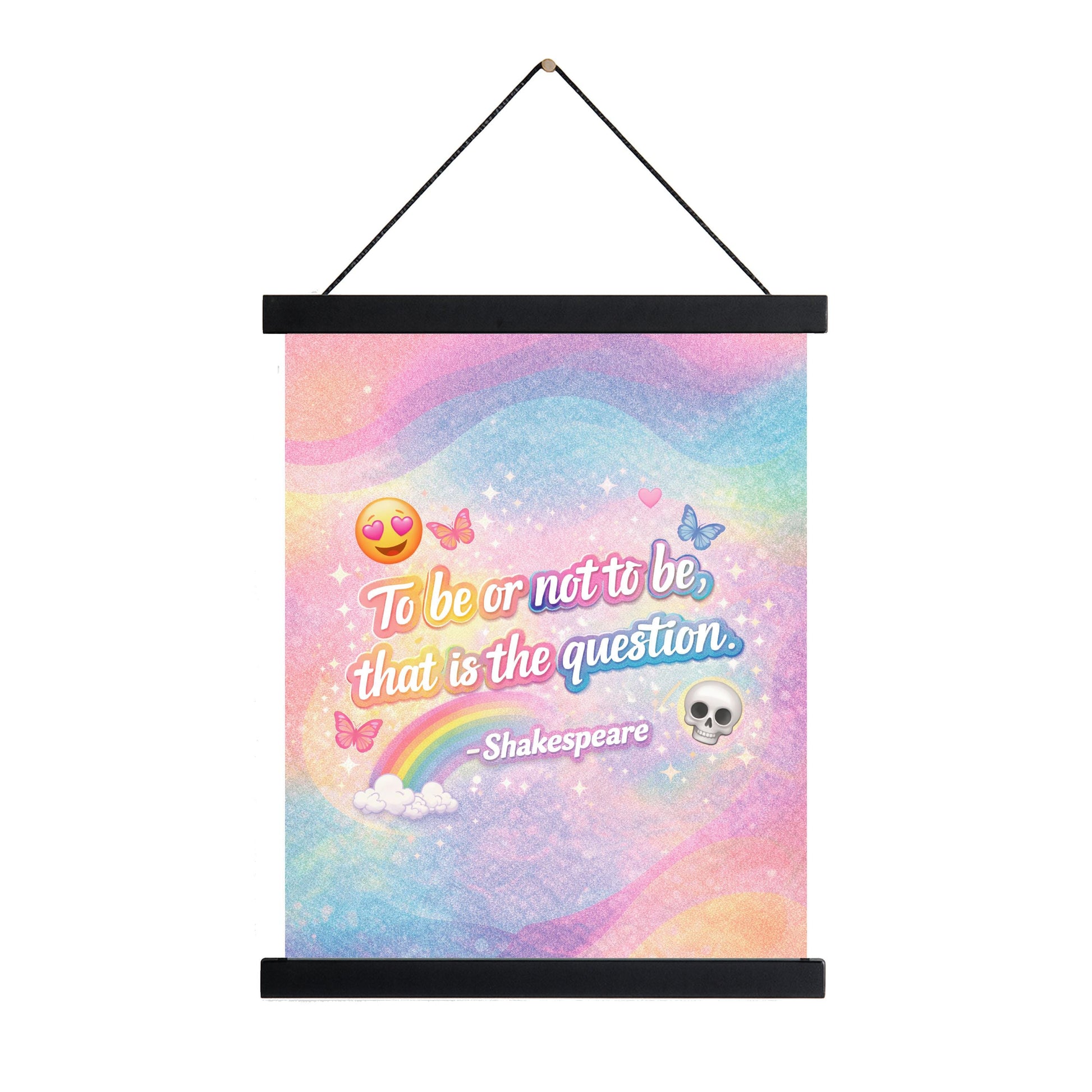 Shakespeare Art Print | To Be Or Not To Be | Literary Wall Artwork | Whimsical Home Decor | Rainbow Poster