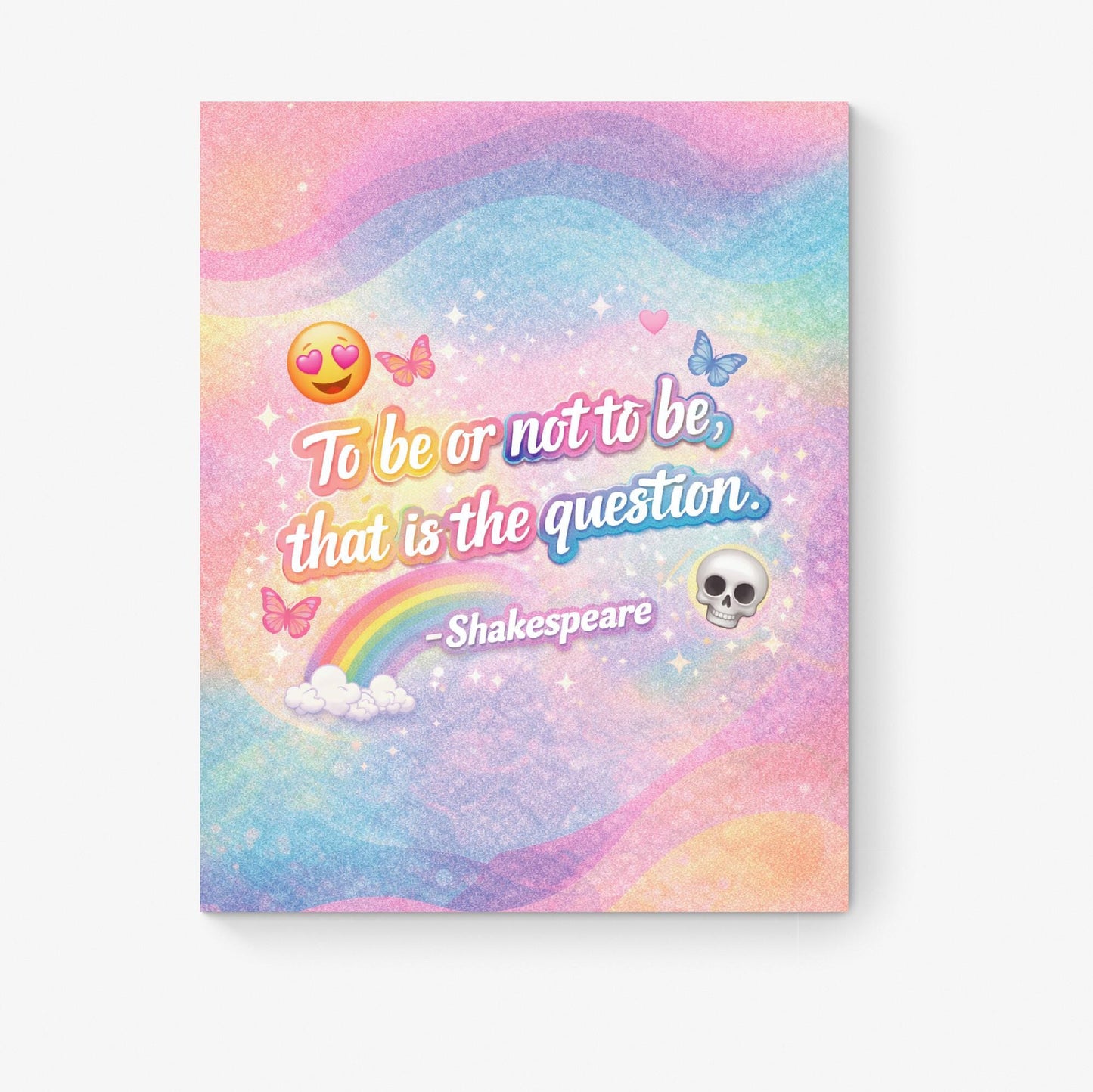 Shakespeare Art Print | To Be Or Not To Be | Literary Wall Artwork | Whimsical Home Decor | Rainbow Poster