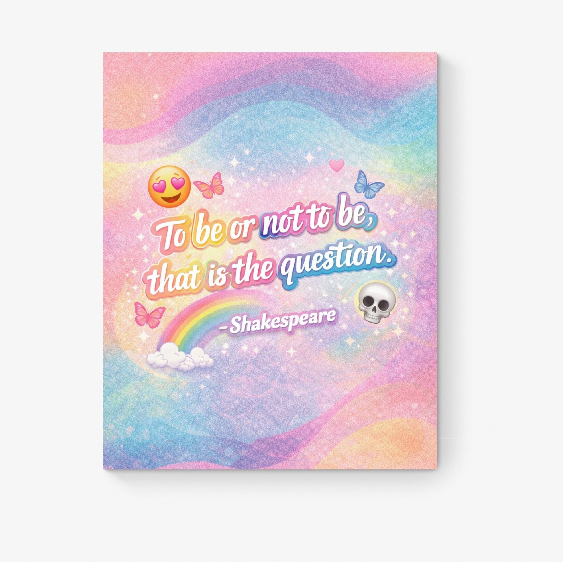 Shakespeare Art Print | To Be Or Not To Be | Literary Wall Artwork | Whimsical Home Decor | Rainbow Poster
