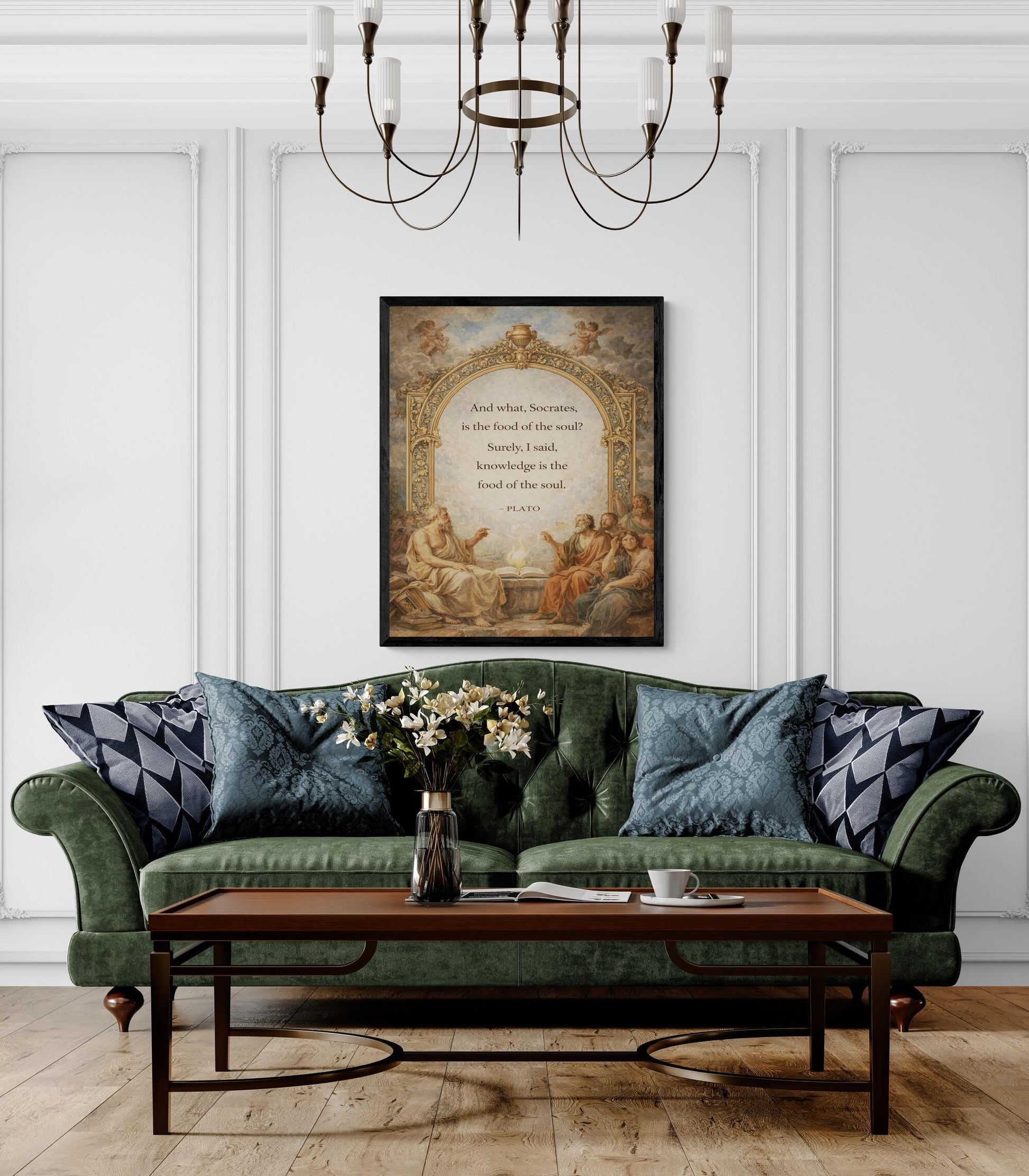 Plato Quote Art Print | Knowledge Is The Food Of The Soul | Inspirational Home Decor | Motivational Poster