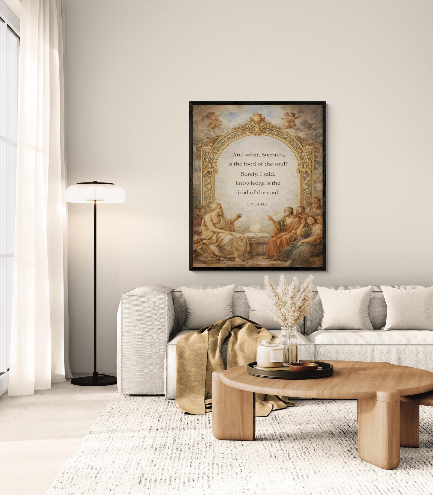 Plato Quote Art Print | Knowledge Is The Food Of The Soul | Inspirational Home Decor | Motivational Poster