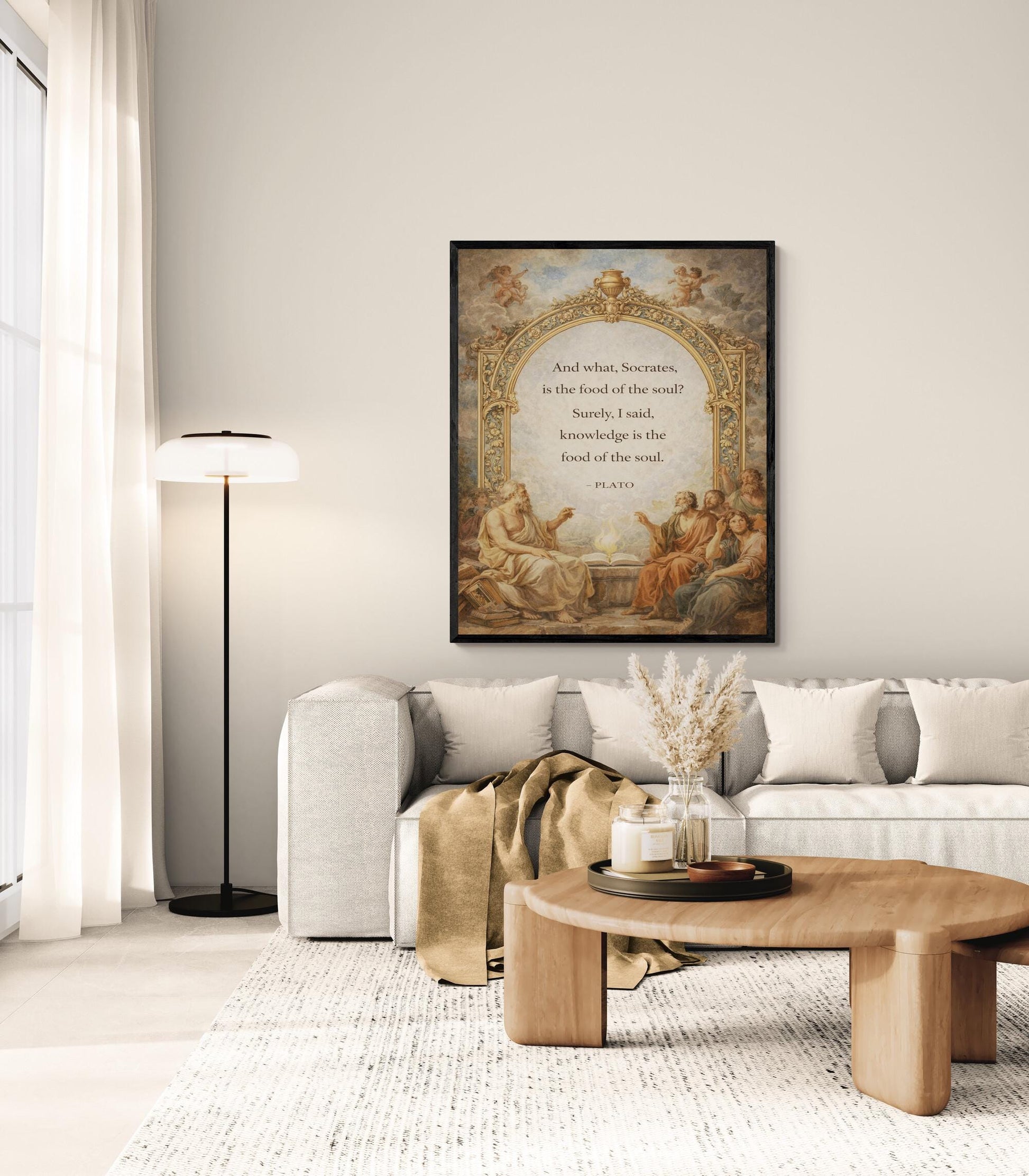 Plato Quote Art Print | Knowledge Is The Food Of The Soul | Inspirational Home Decor | Motivational Poster