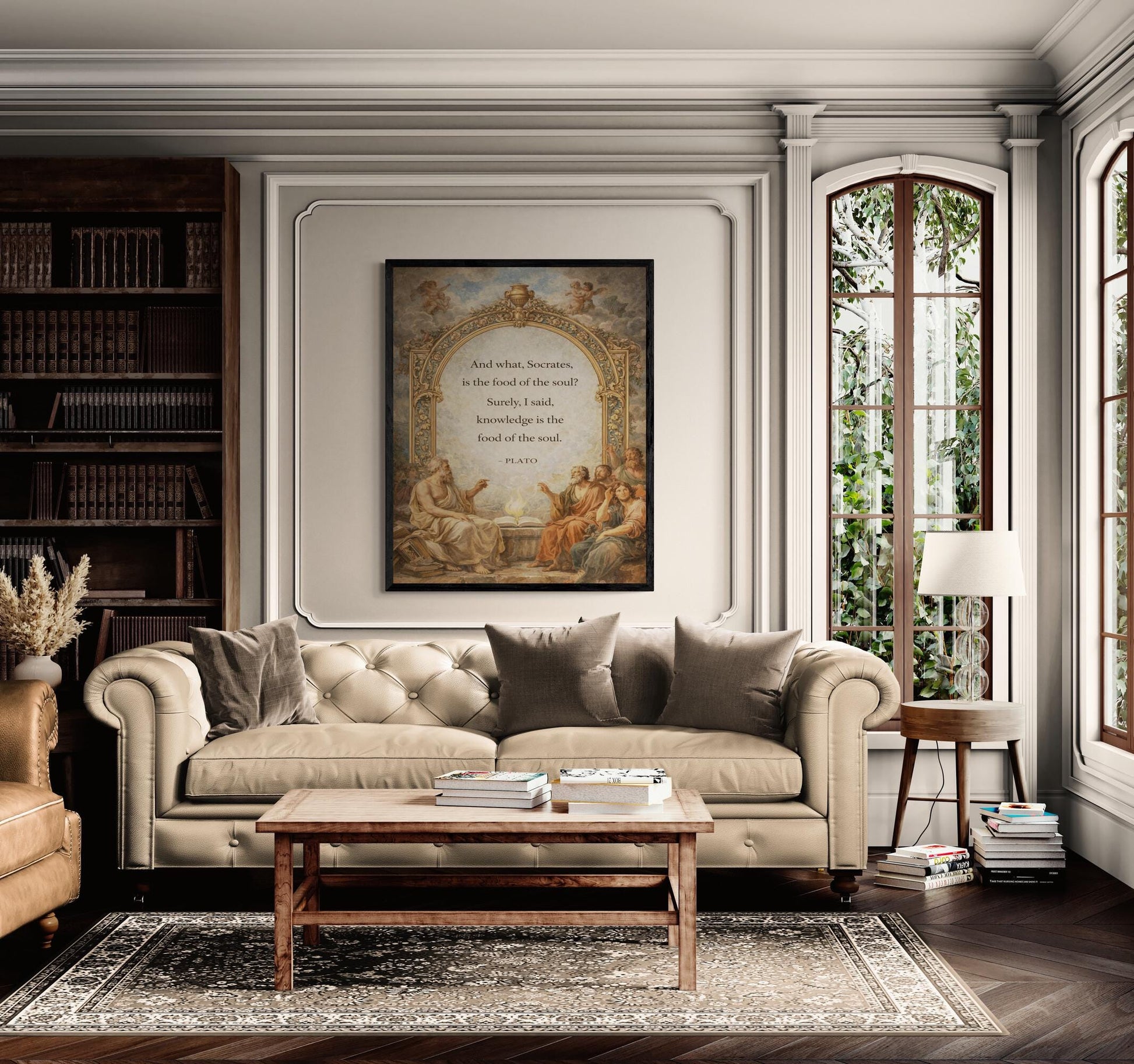 Plato Quote Art Print | Knowledge Is The Food Of The Soul | Inspirational Home Decor | Motivational Poster