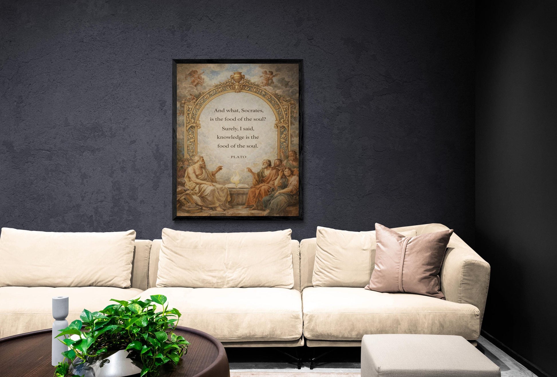 Plato Quote Art Print | Knowledge Is The Food Of The Soul | Inspirational Home Decor | Motivational Poster
