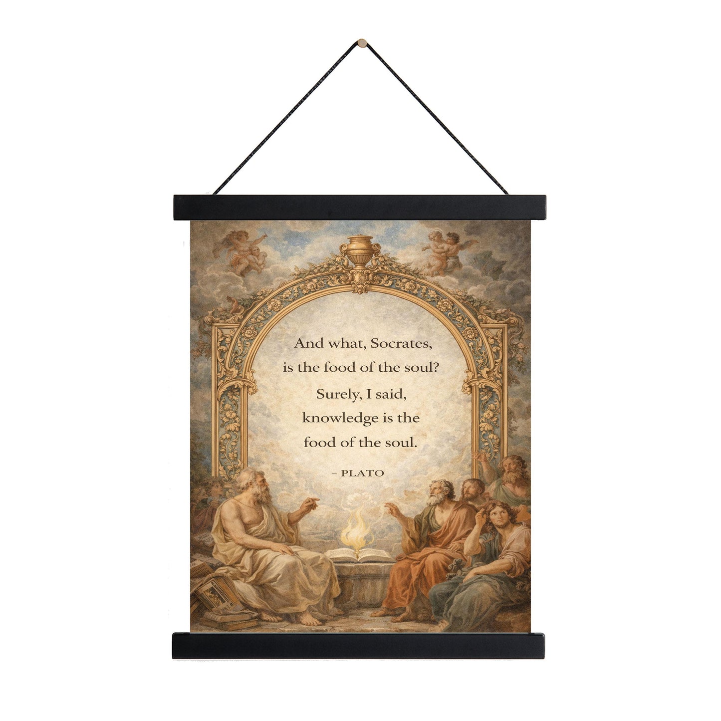 Plato Quote Art Print | Knowledge Is The Food Of The Soul | Inspirational Home Decor | Motivational Poster
