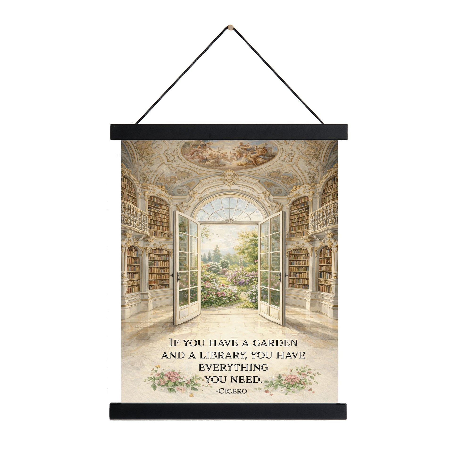 Cicero Quote Art Print | If You Have A Garden And A Library | Classical Literature | Inspirational Home Decor | Literary Poster