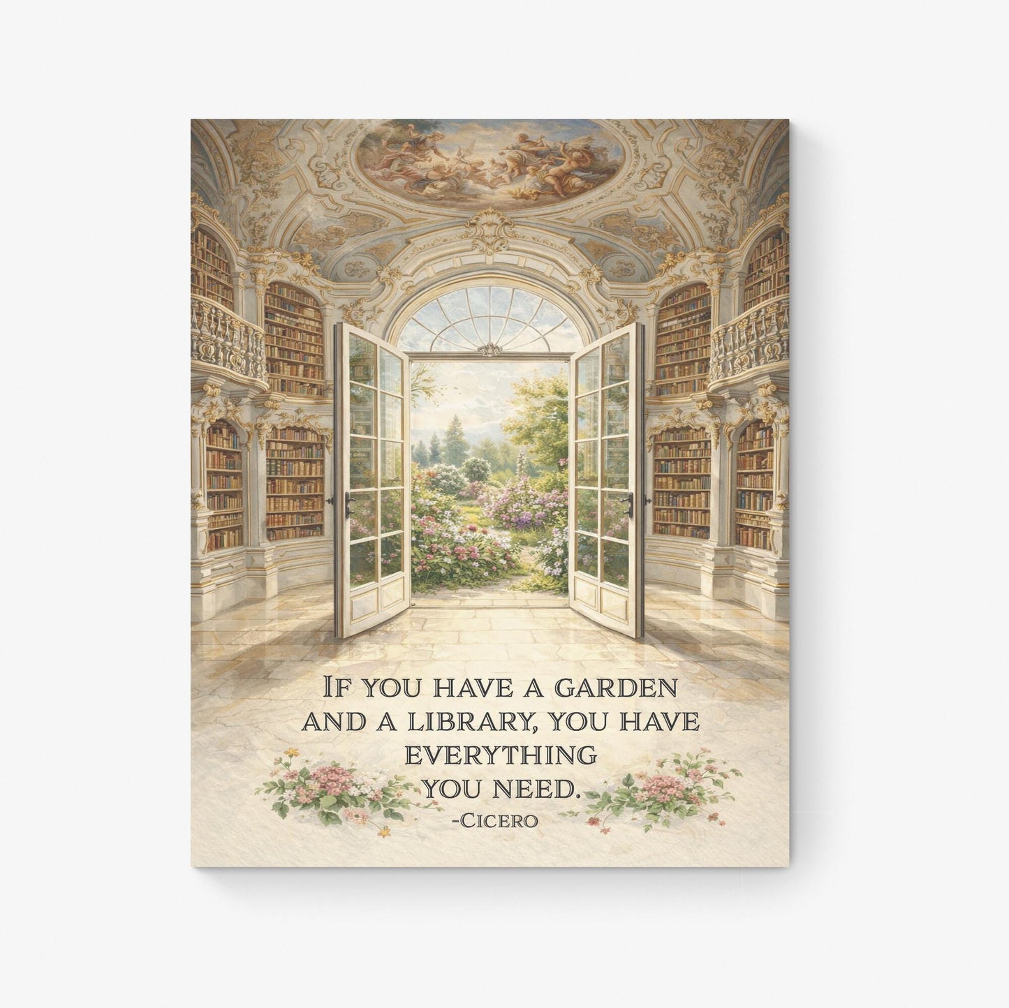 Cicero Quote Art Print | If You Have A Garden And A Library | Classical Literature | Inspirational Home Decor | Literary Poster