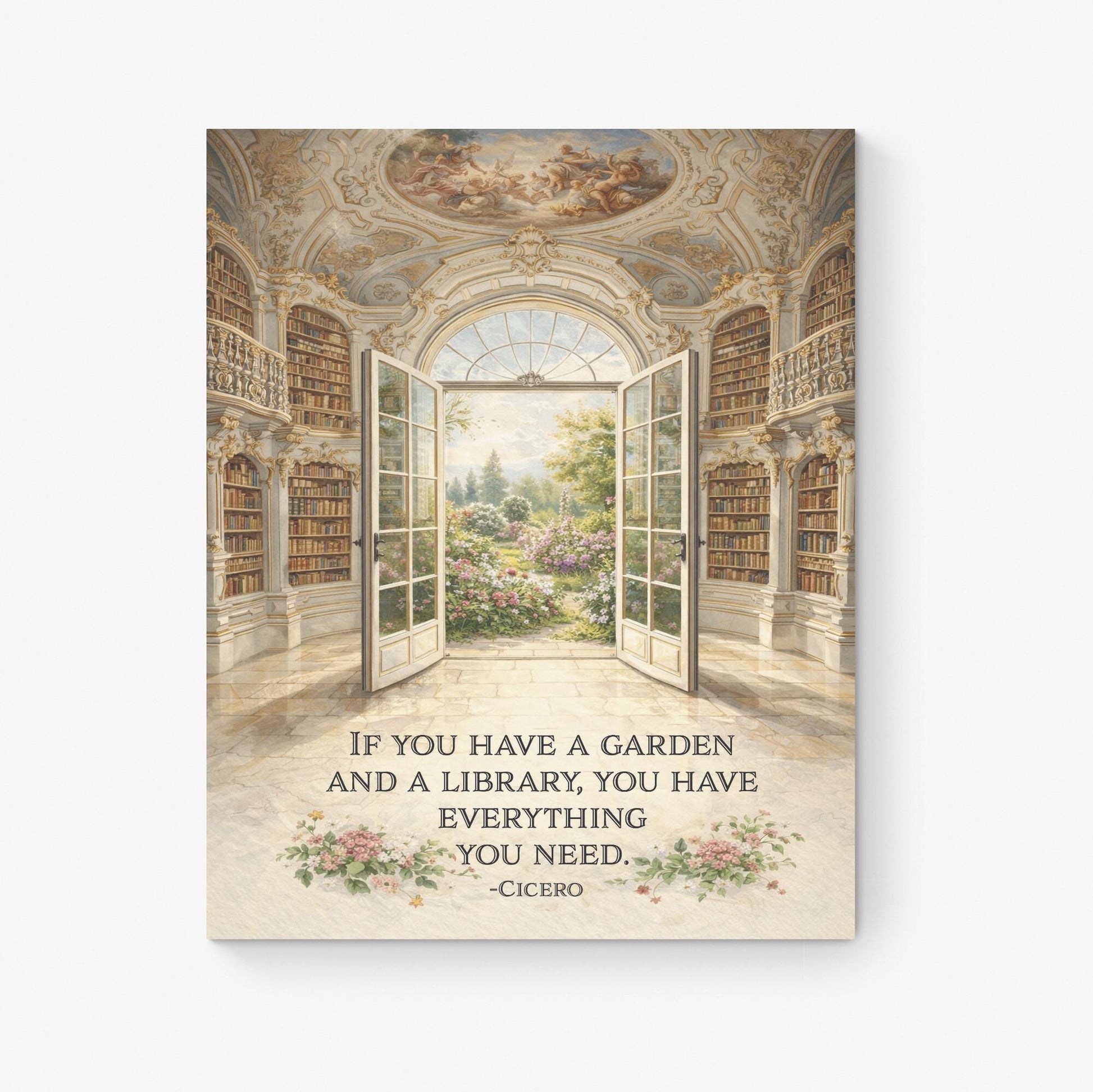 Cicero Quote Art Print | If You Have A Garden And A Library | Classical Literature | Inspirational Home Decor | Literary Poster
