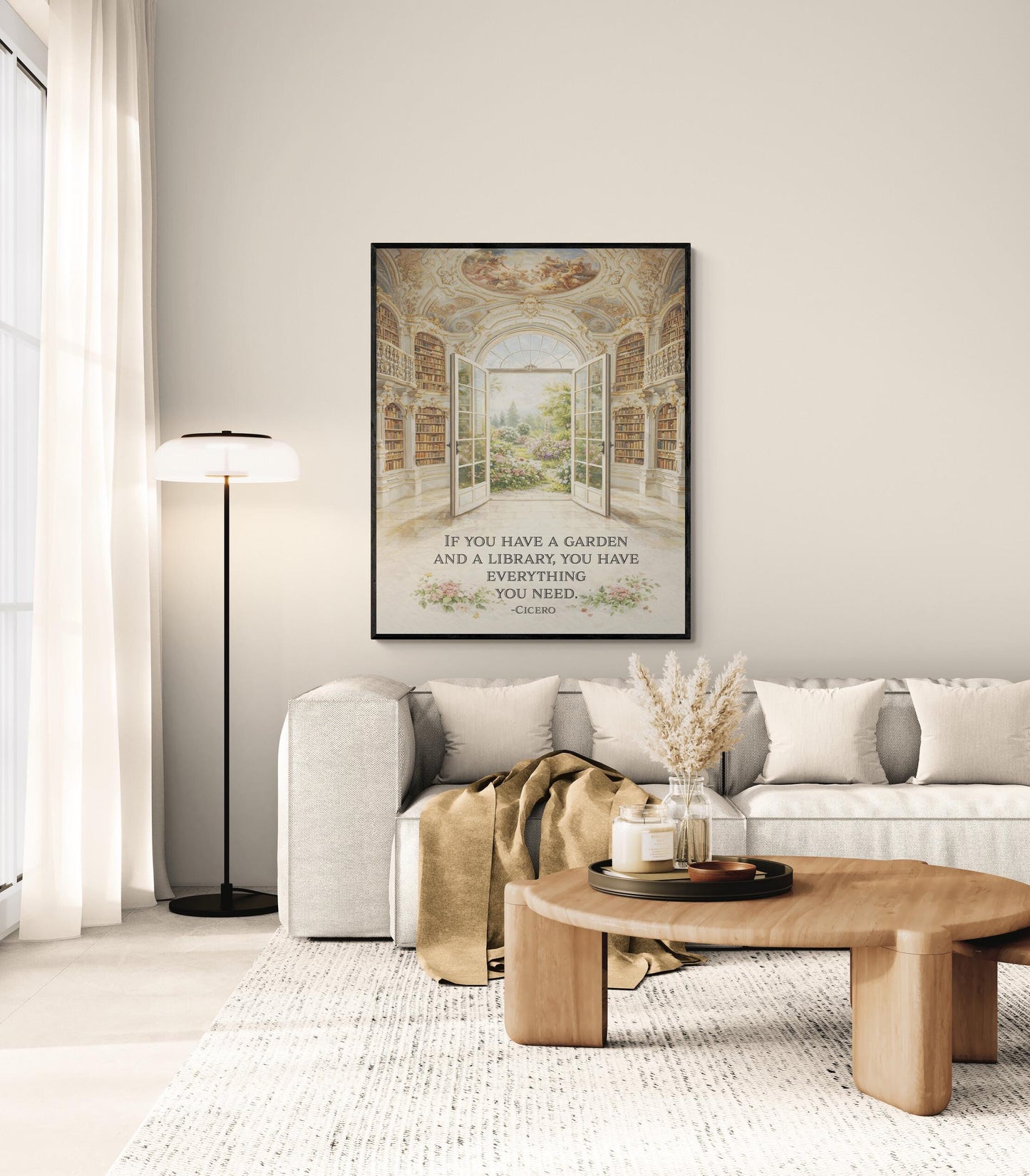 Cicero Quote Art Print | If You Have A Garden And A Library | Classical Literature | Inspirational Home Decor | Literary Poster